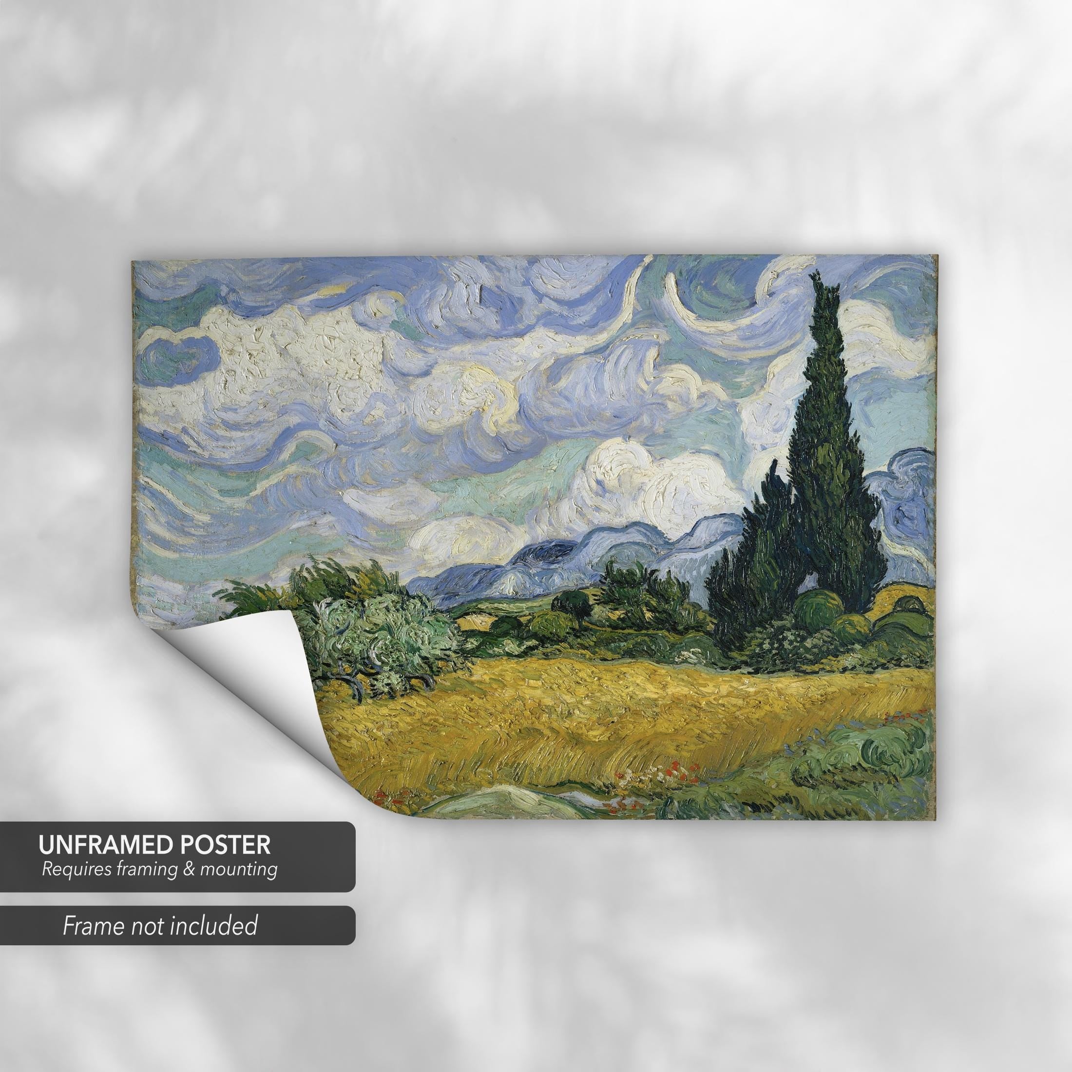 Wheat Field with Cypresses by Vincent van Gogh Canvas Art | Poster Print