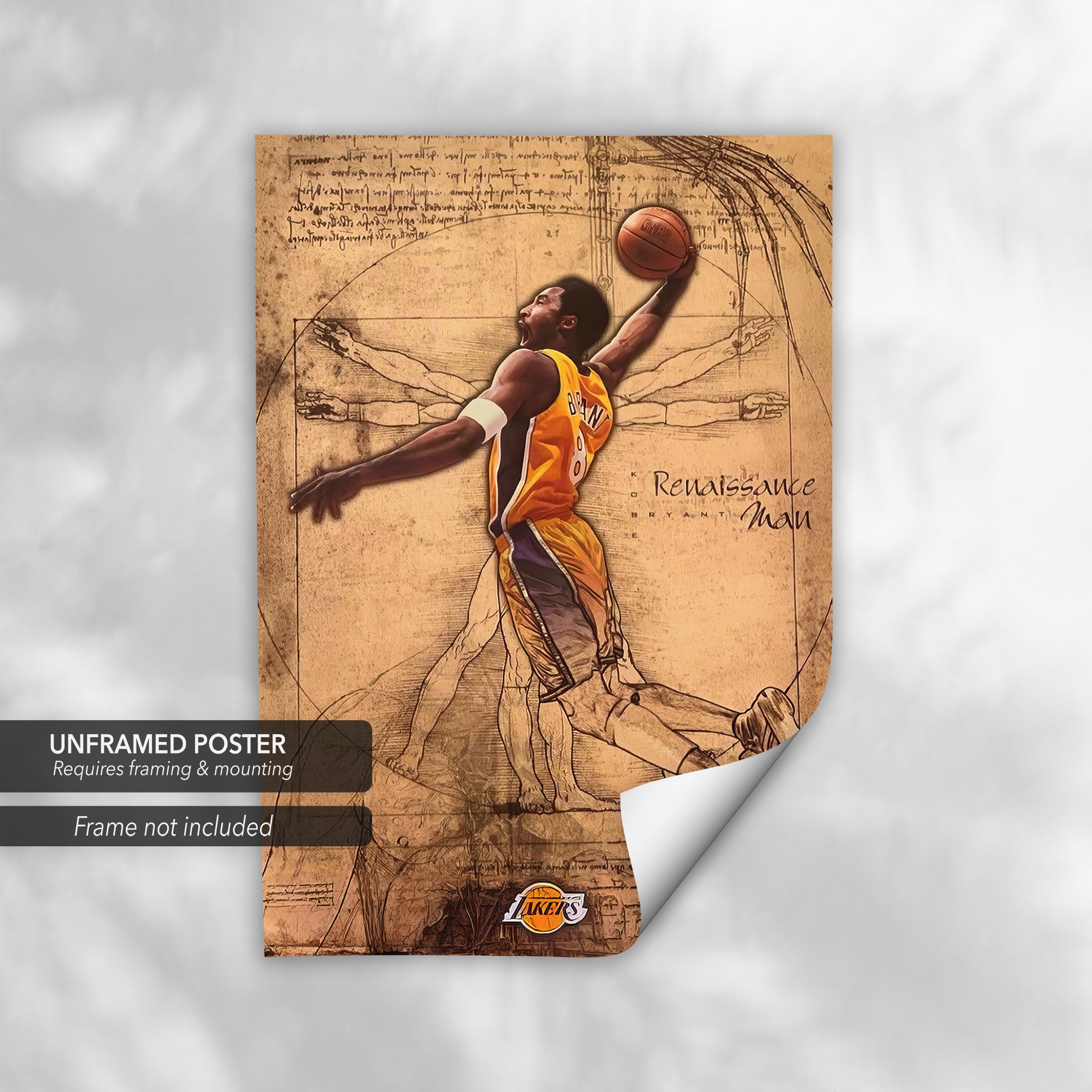 Renaissance Man Kobe Bryant | Unique Basketball Artwork Canvas Art | Poster Print