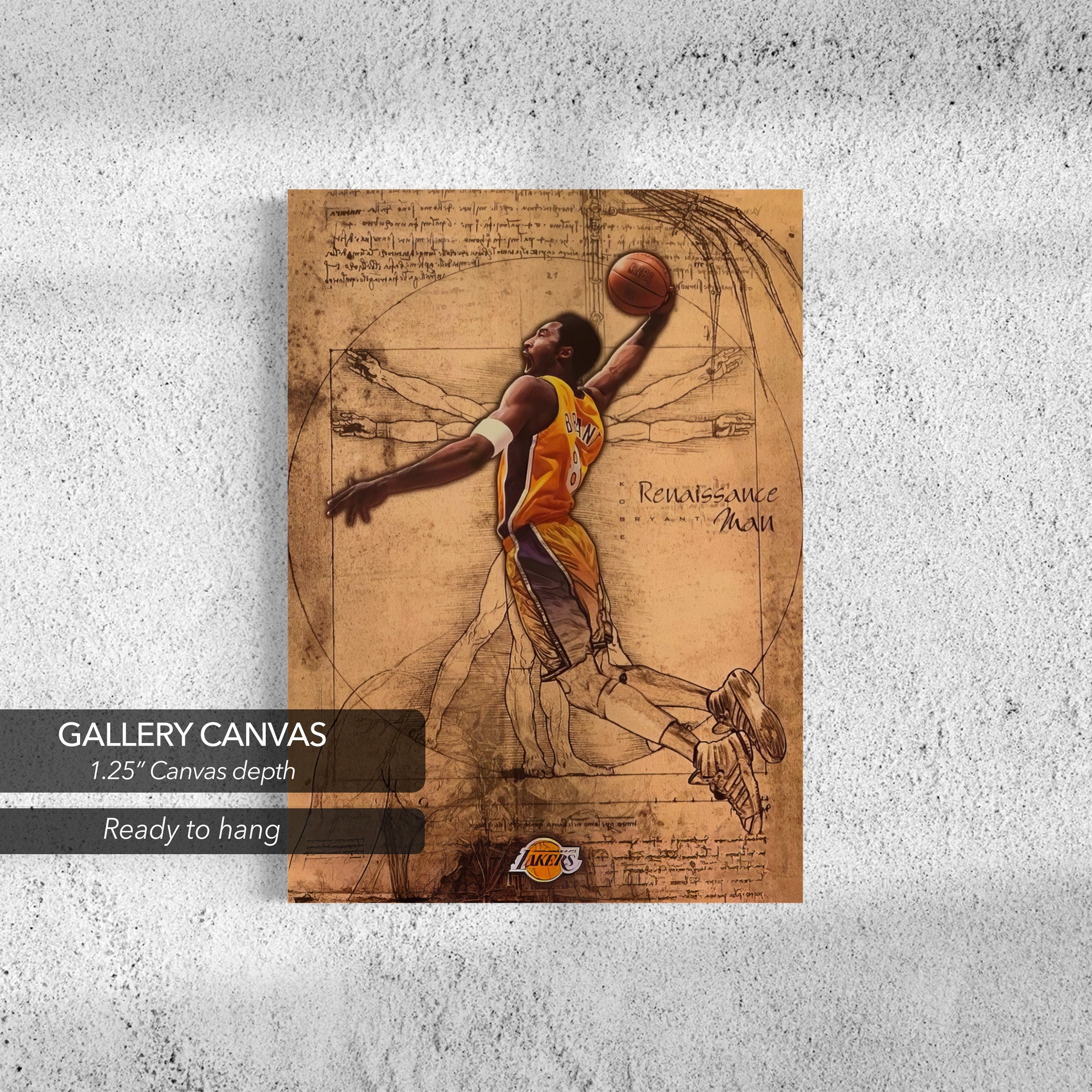 Renaissance Man Kobe Bryant | Unique Basketball Artwork Canvas Art | Poster Print