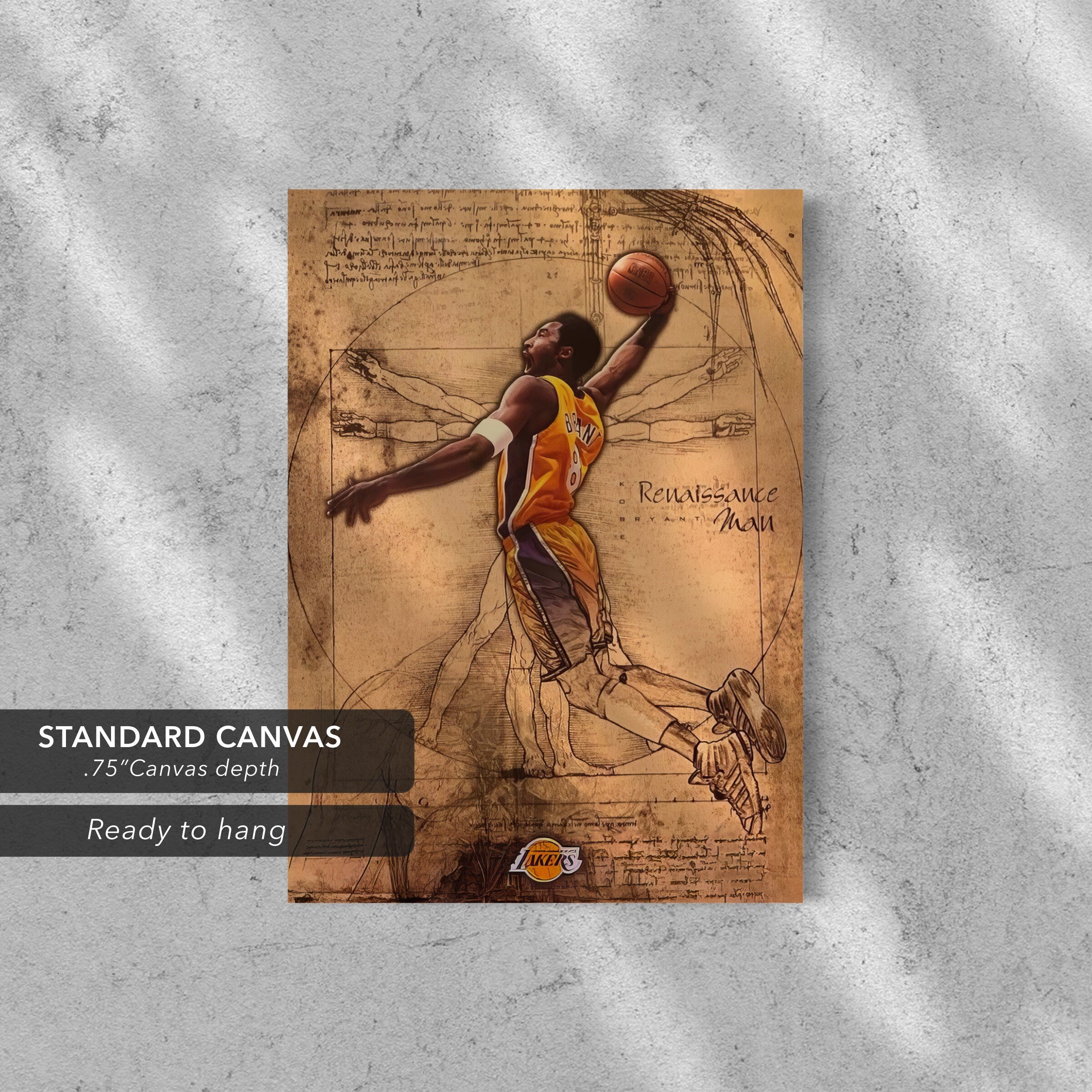 Renaissance Man Kobe Bryant | Unique Basketball Artwork Canvas Art | Poster Print
