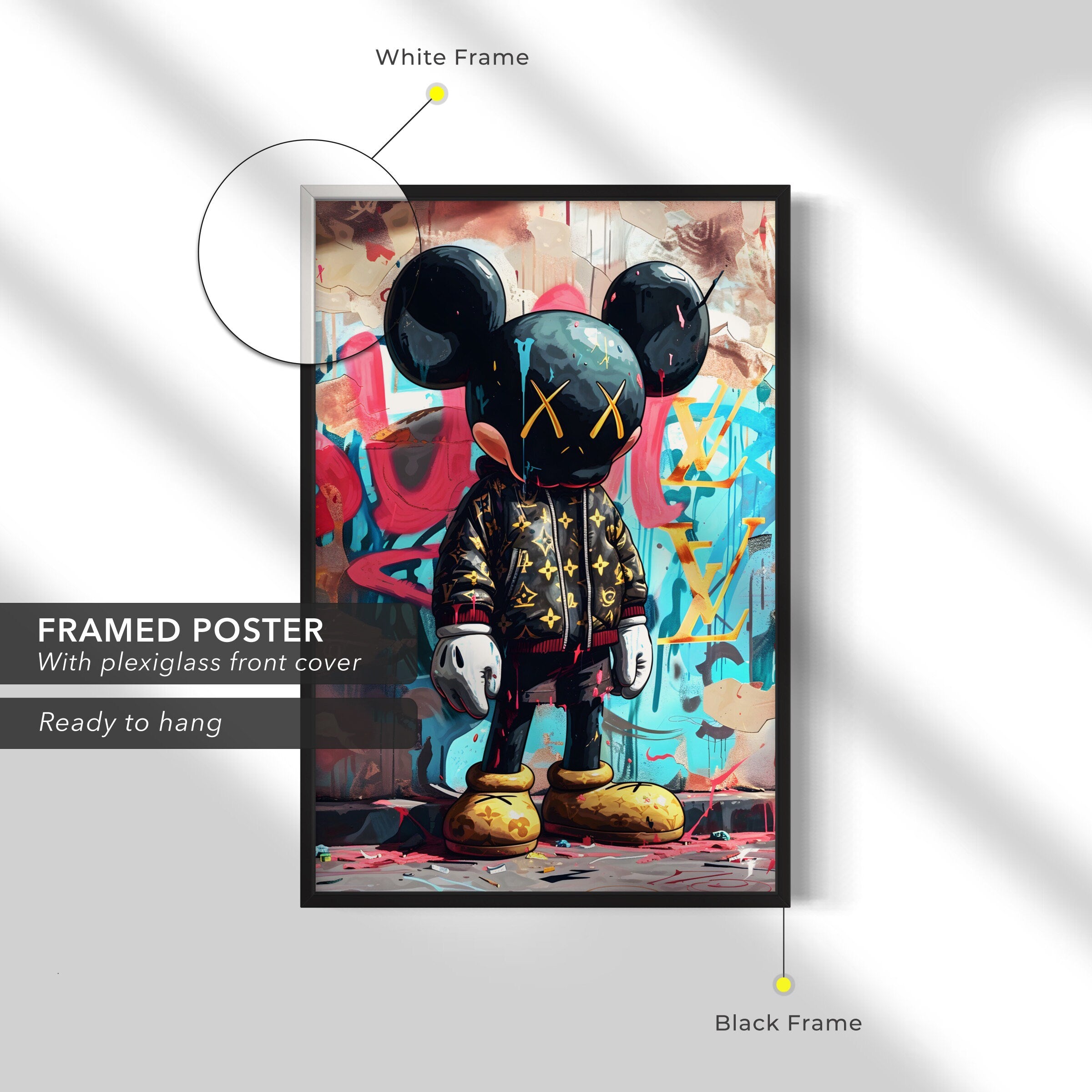 KAWS Urban Street Art Mickey Canvas Art | Poster Print