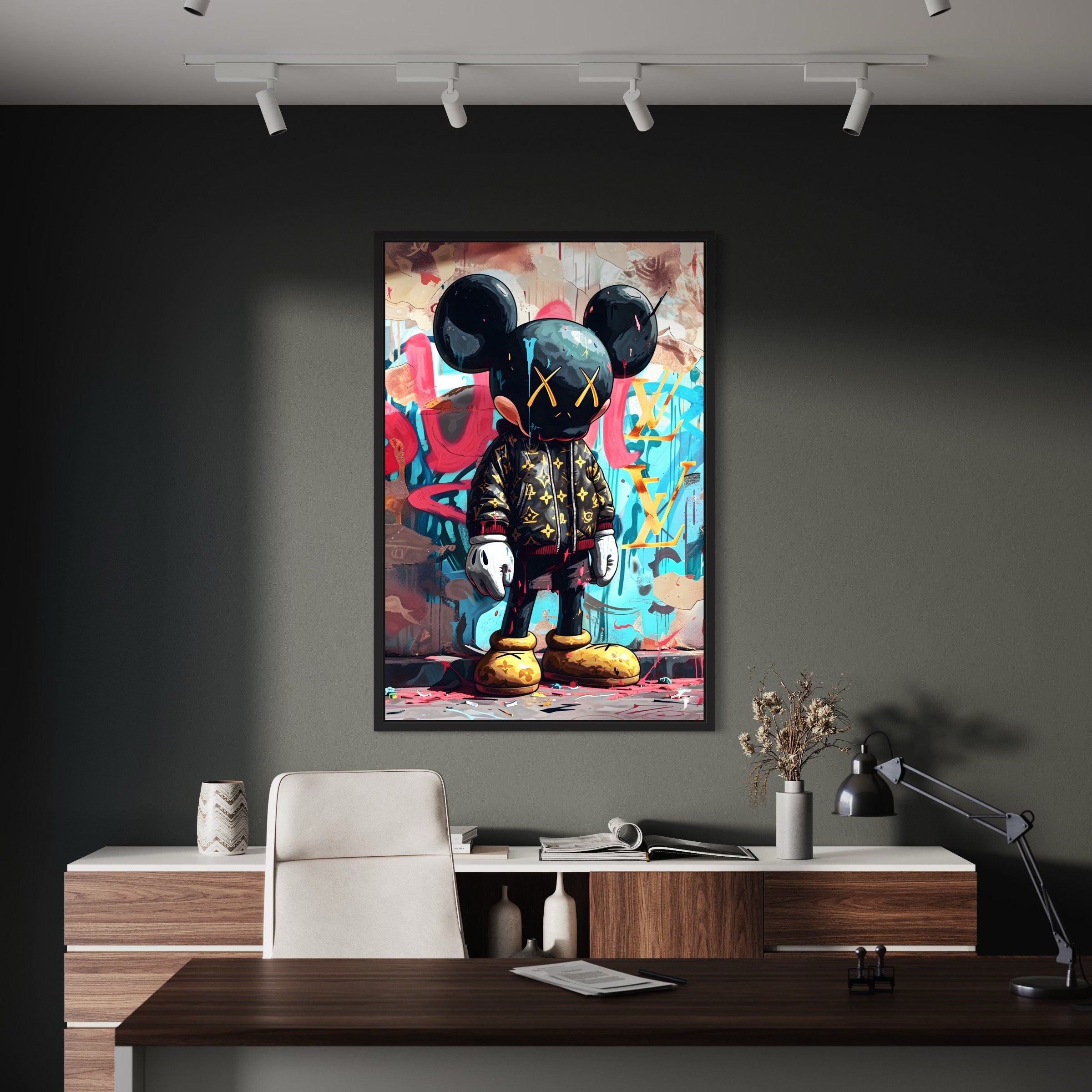 KAWS Urban Street Art Mickey Canvas Art | Poster Print