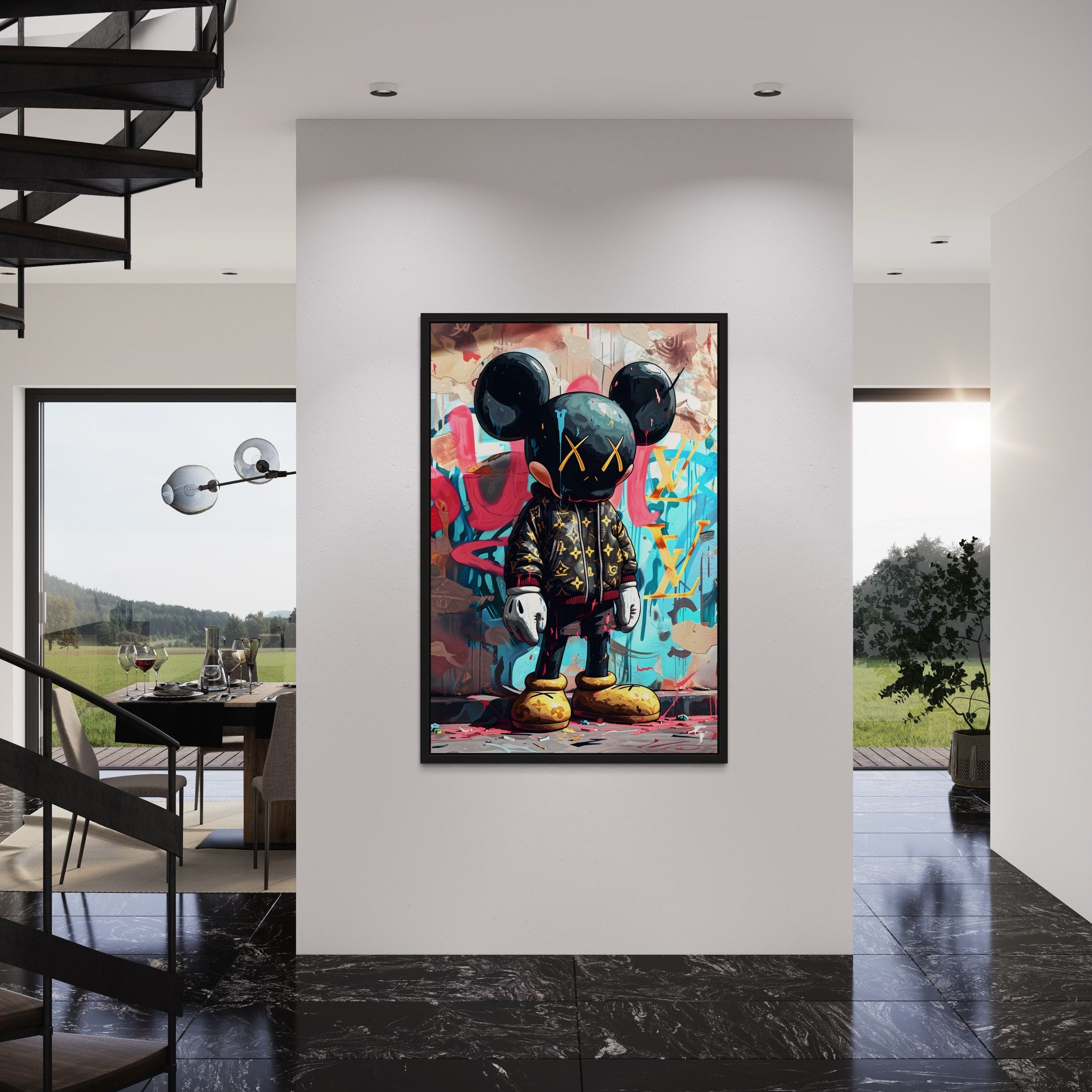 KAWS Urban Street Art Mickey Canvas Art | Poster Print