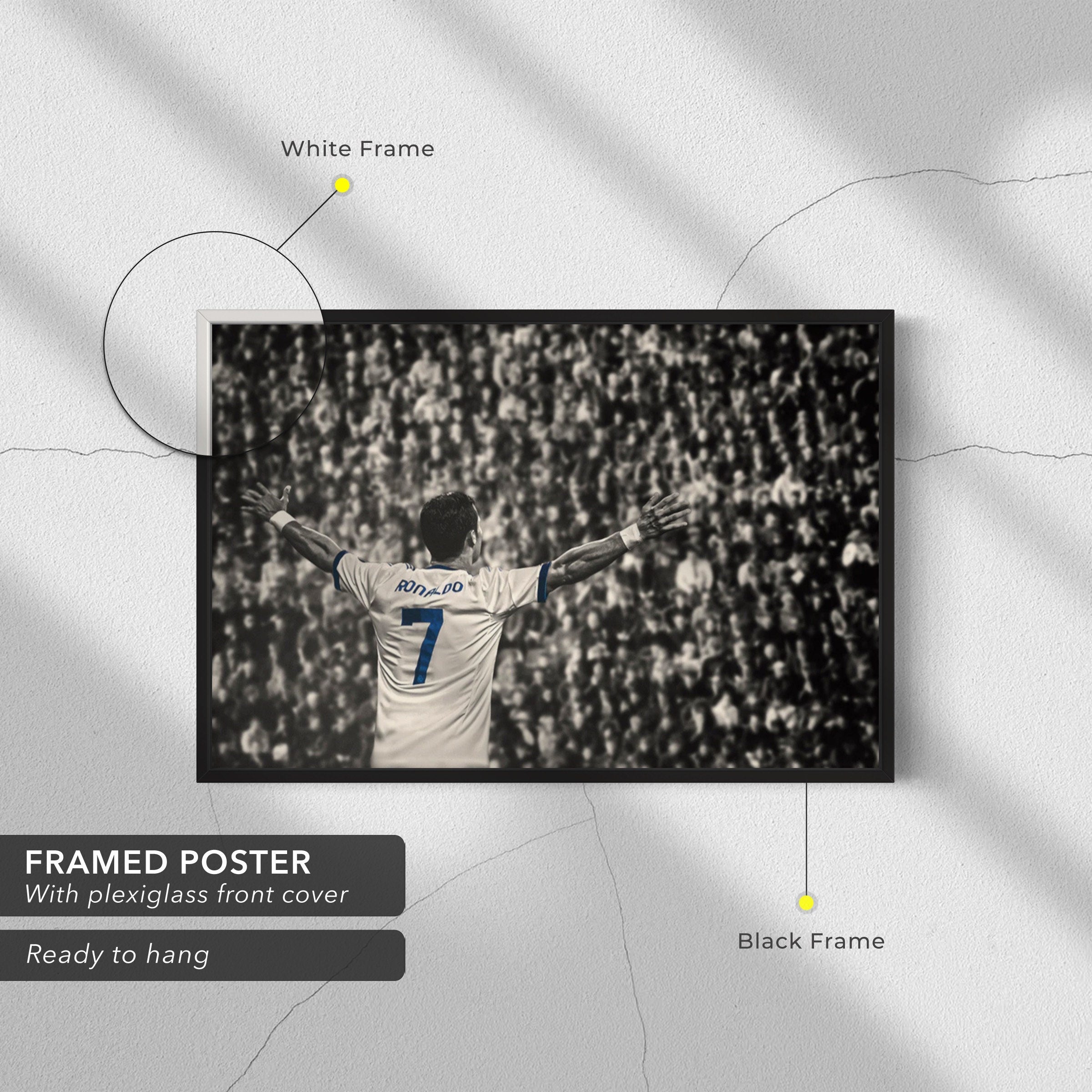 Christiano Ronaldo 7 | Iconic Football Legend Canvas Art | Poster Print