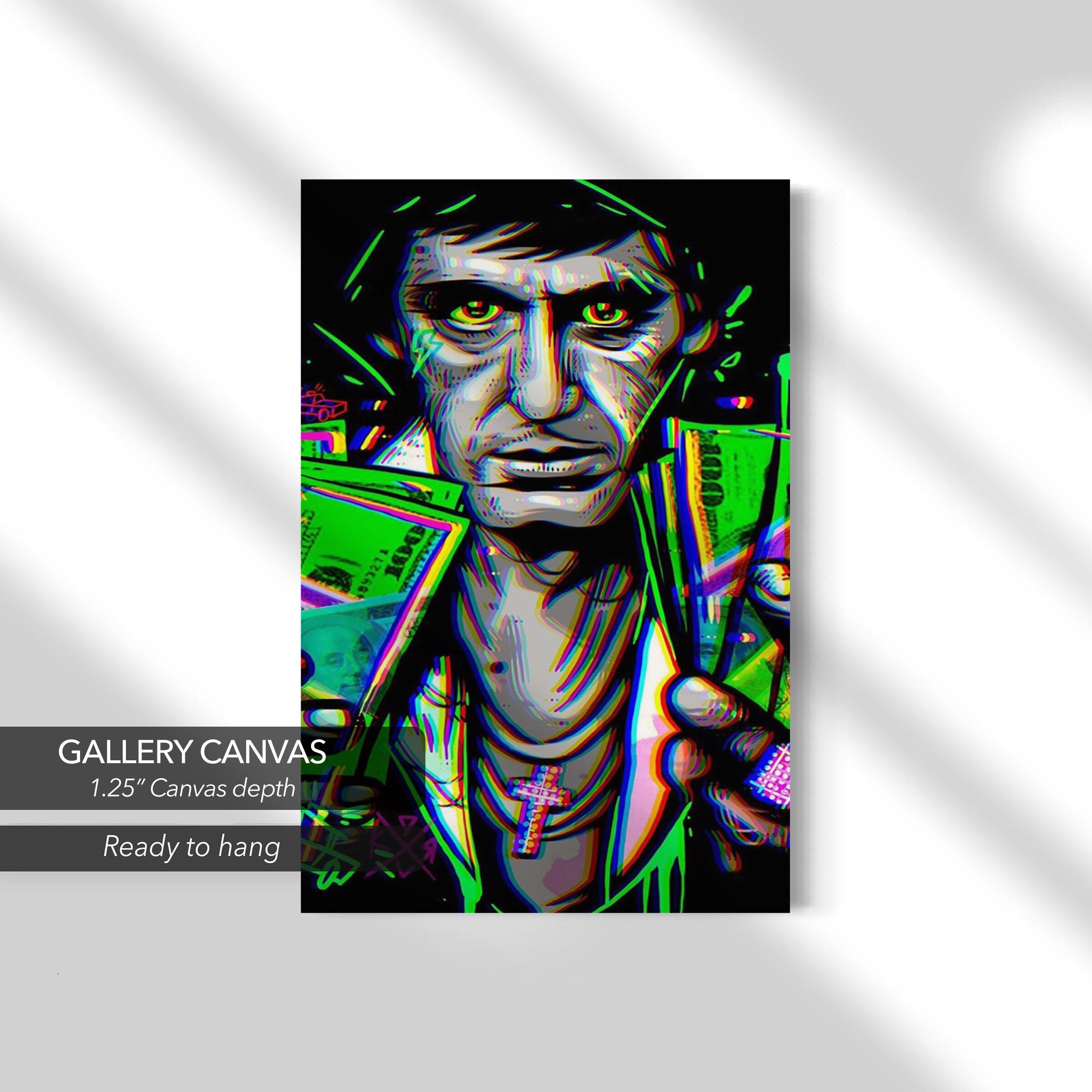 Scarface Money | Iconic Tony Montana Decor Canvas Art | Poster Print
