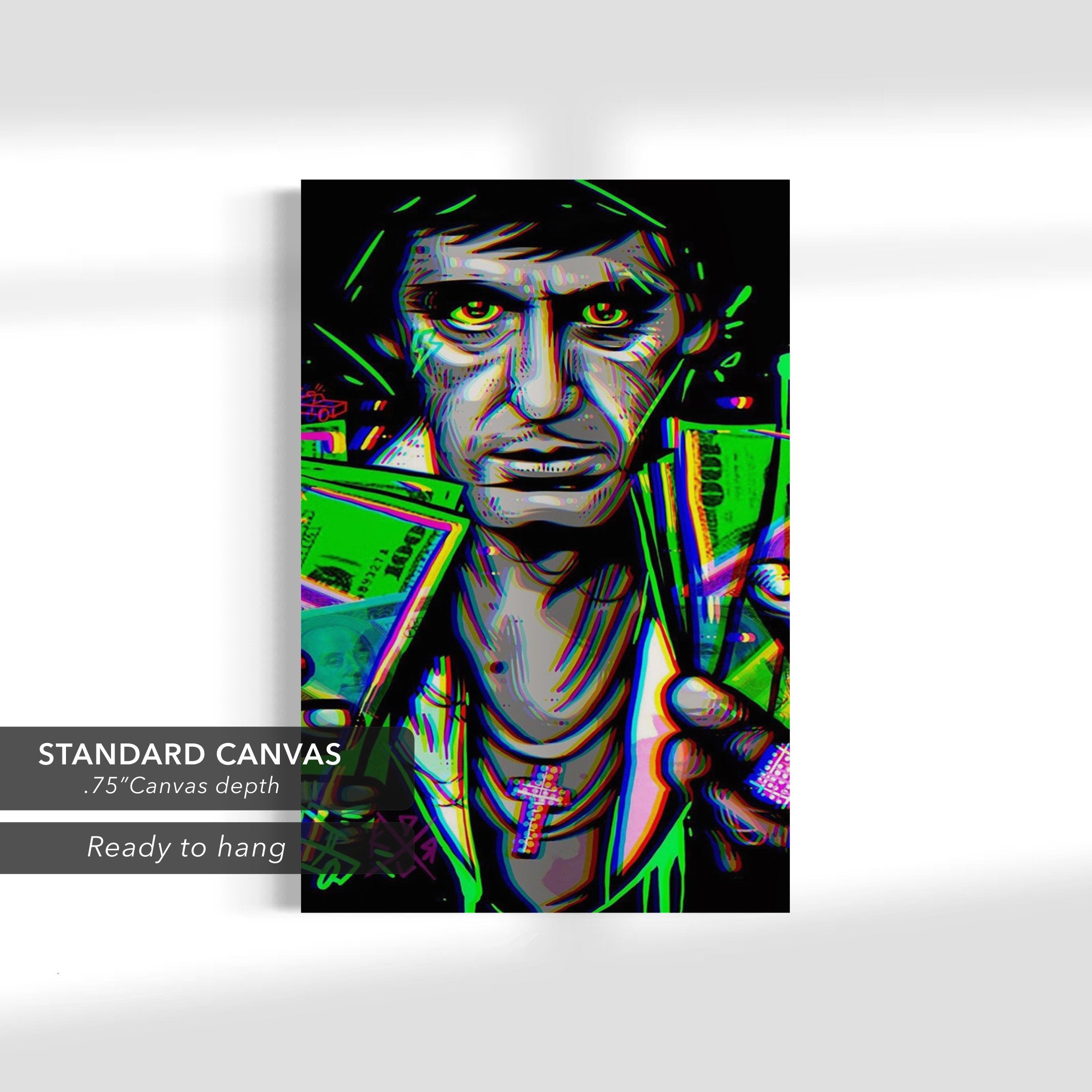 Scarface Money | Iconic Tony Montana Decor Canvas Art | Poster Print