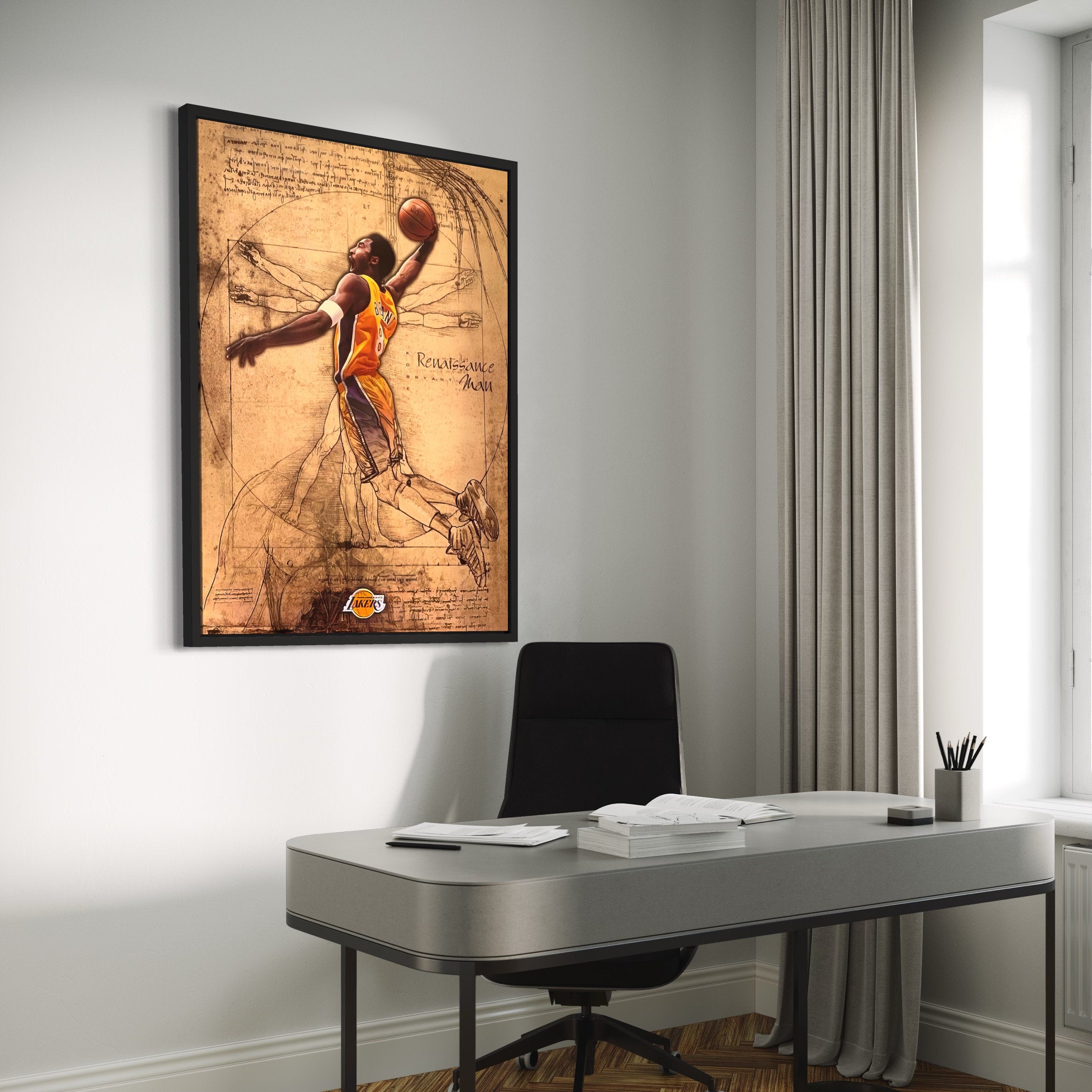 Renaissance Man Kobe Bryant | Unique Basketball Artwork Canvas Art | Poster Print