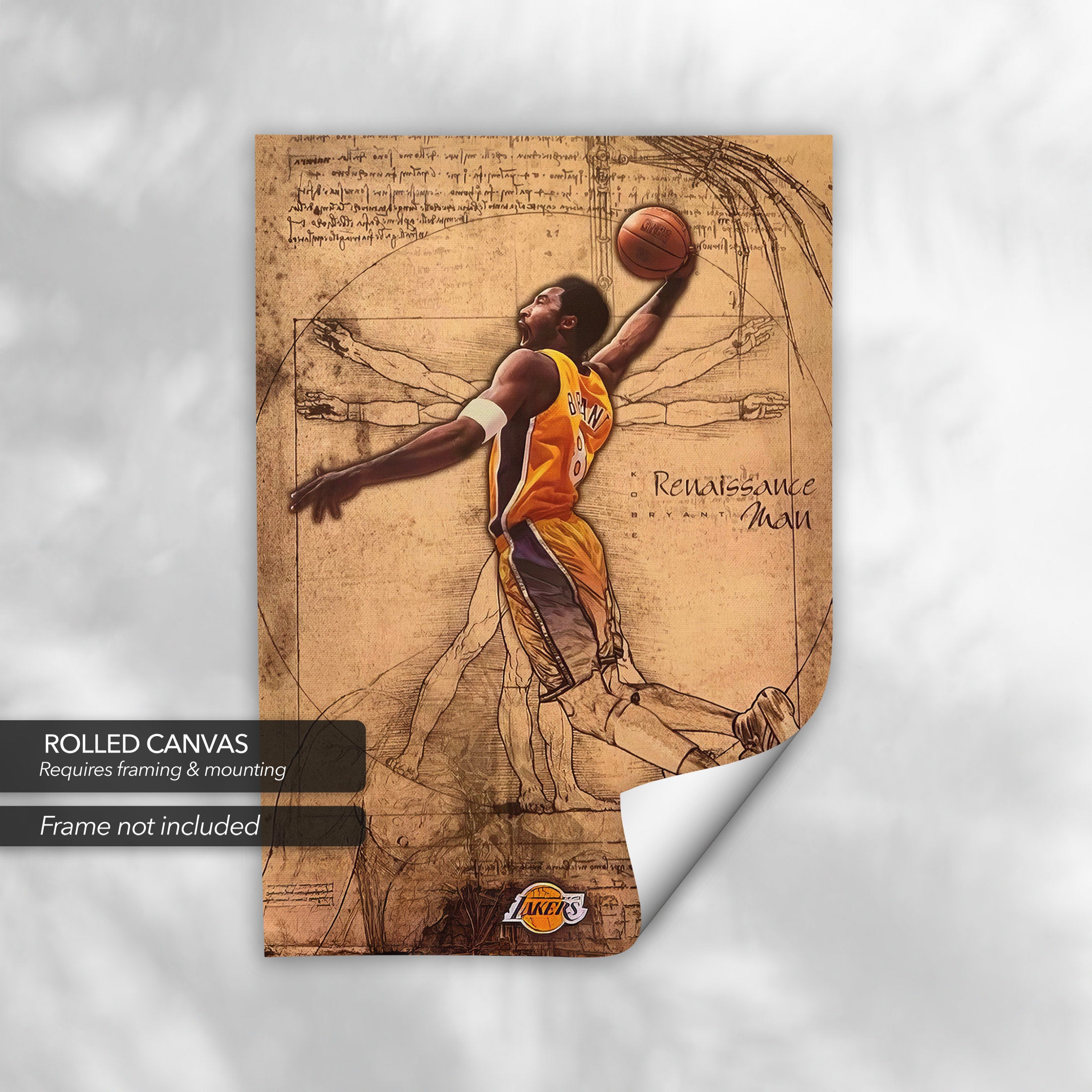 Renaissance Man Kobe Bryant | Unique Basketball Artwork Canvas Art | Poster Print