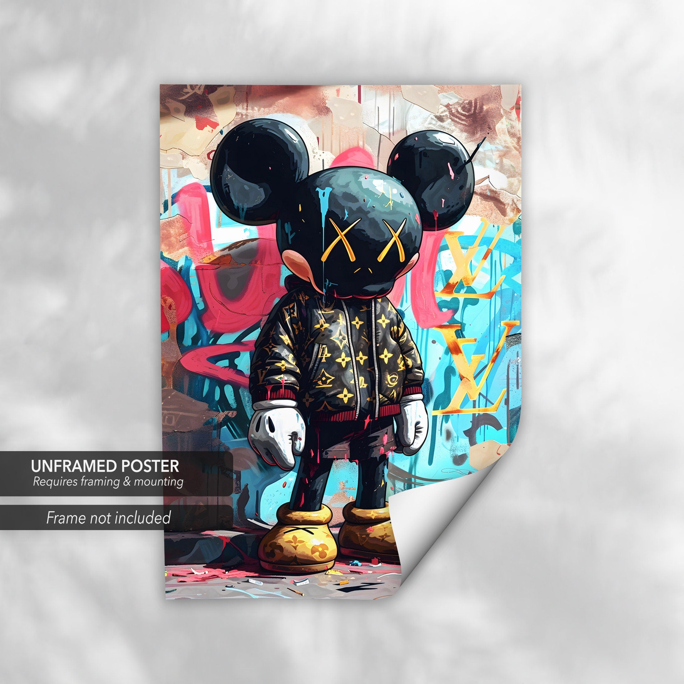 KAWS Urban Street Art Mickey Canvas Art | Poster Print