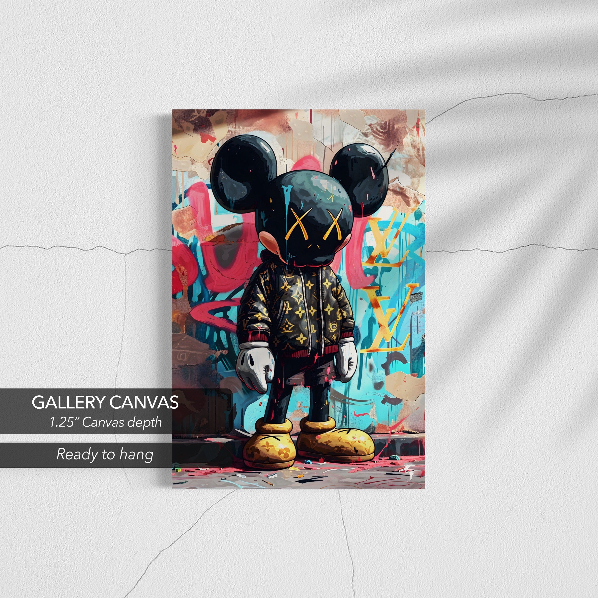 KAWS Urban Street Art Mickey Canvas Art | Poster Print