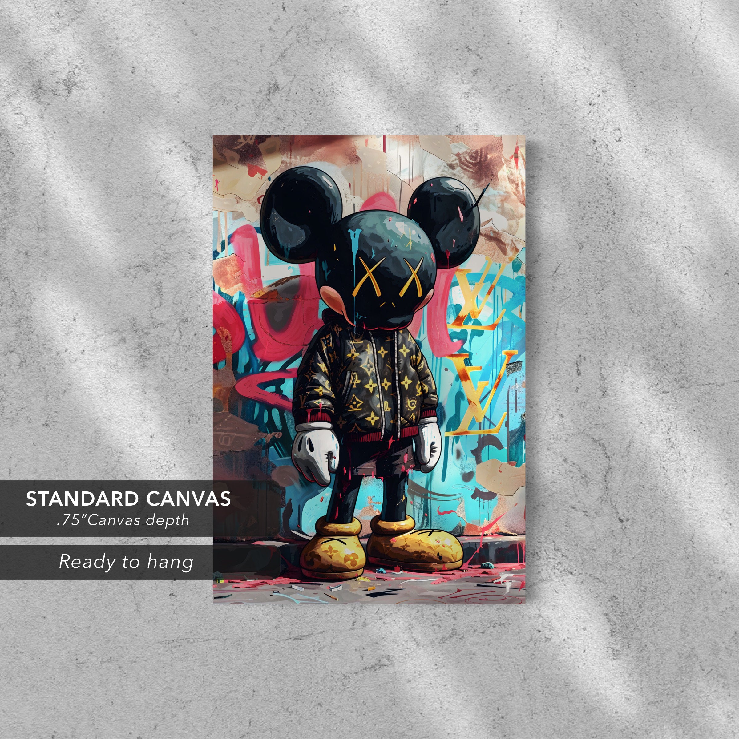KAWS Urban Street Art Mickey Canvas Art | Poster Print