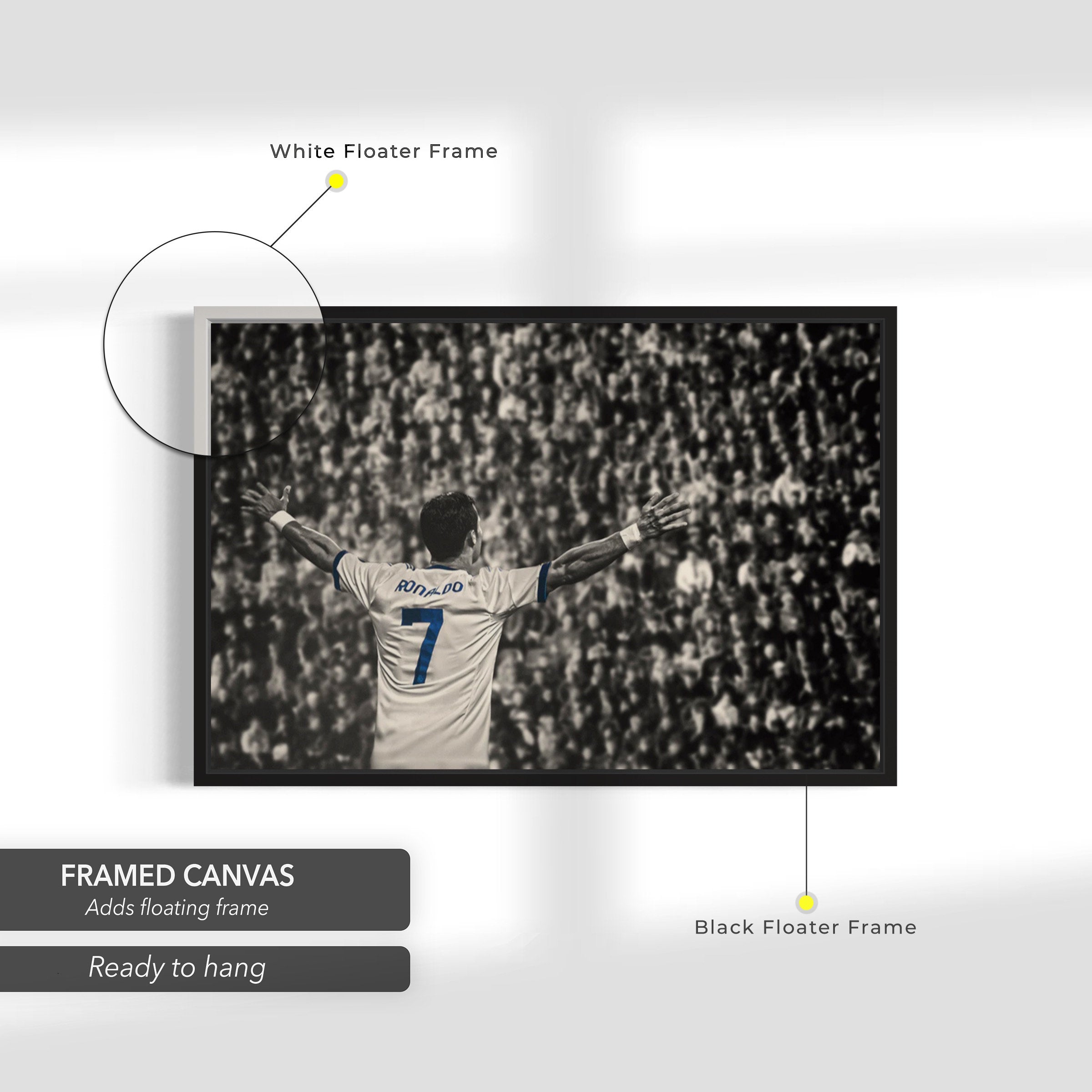 Christiano Ronaldo 7 | Iconic Football Legend Canvas Art | Poster Print