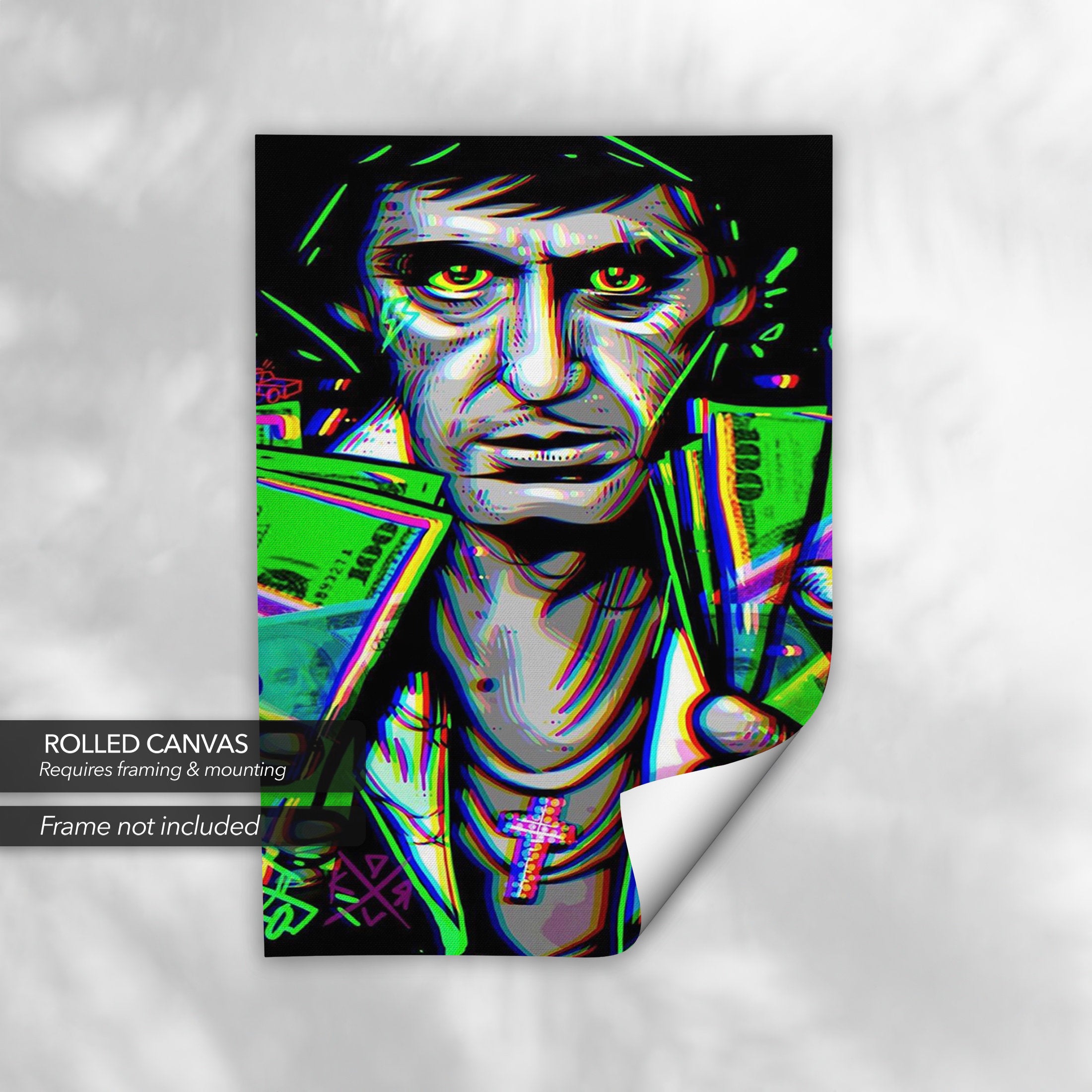 Scarface Money | Iconic Tony Montana Decor Canvas Art | Poster Print