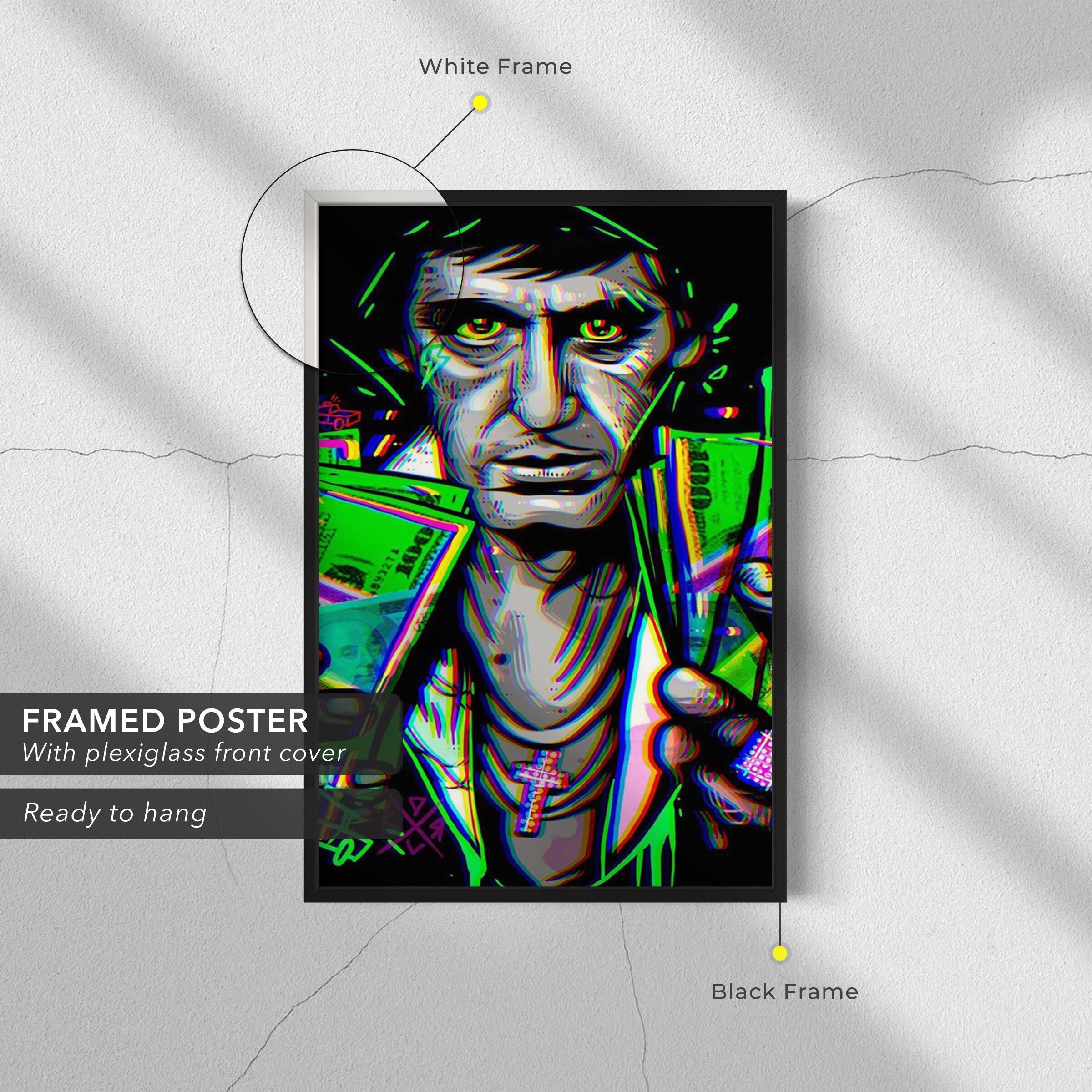 Scarface Money | Iconic Tony Montana Decor Canvas Art | Poster Print