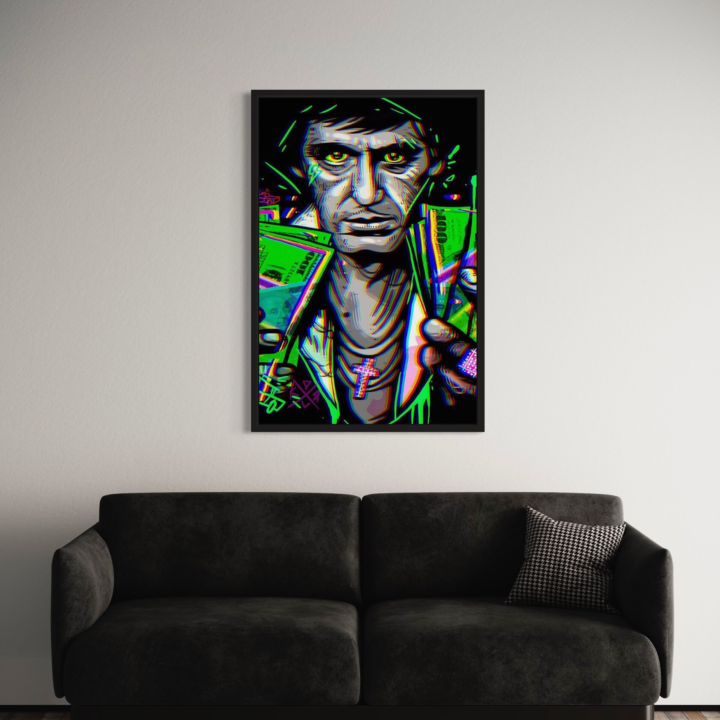 Scarface Money | Iconic Tony Montana Decor Canvas Art | Poster Print