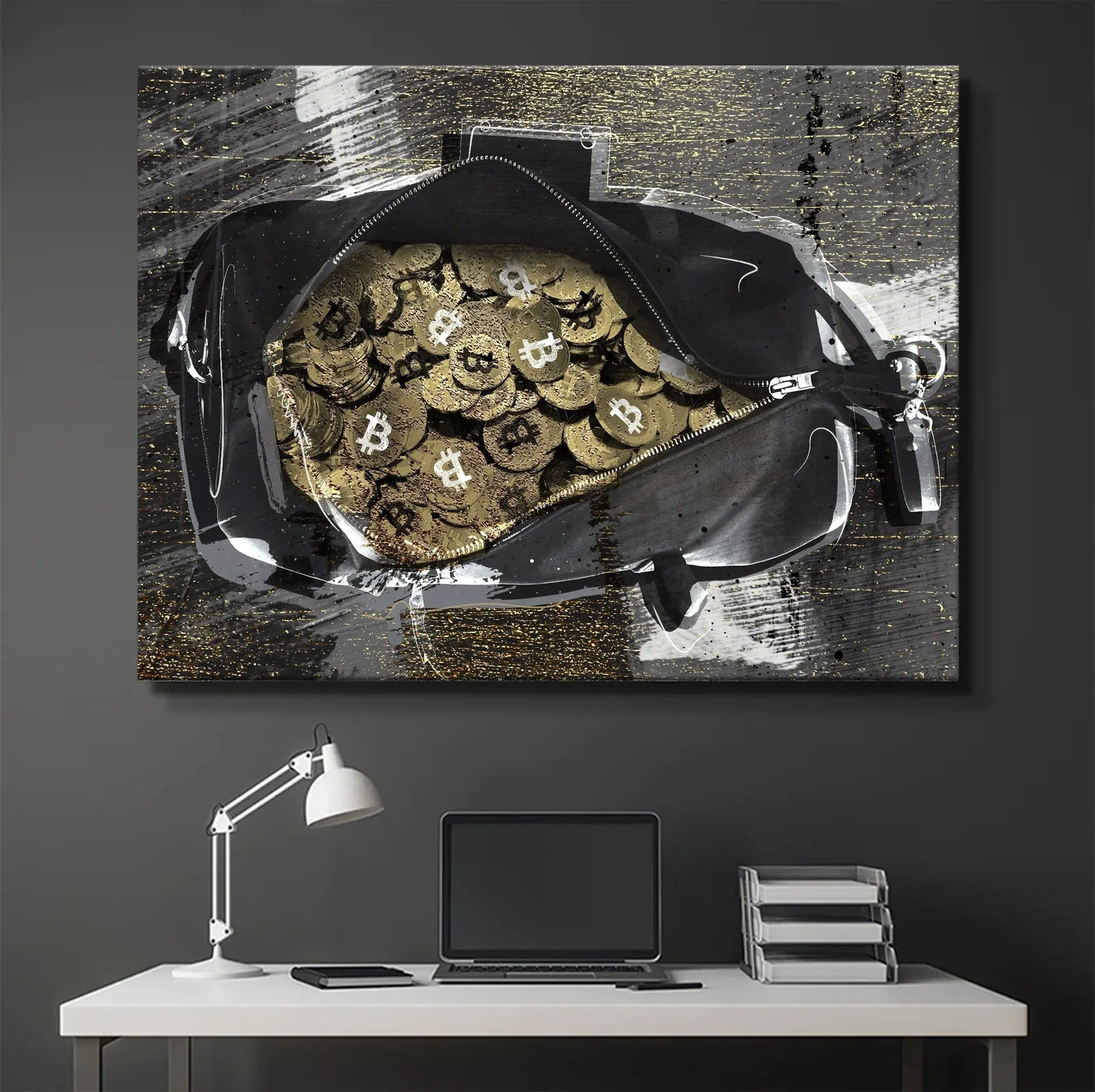 Bitcoin Bag Canvas Wall Art | Poster Print - Canvastoria