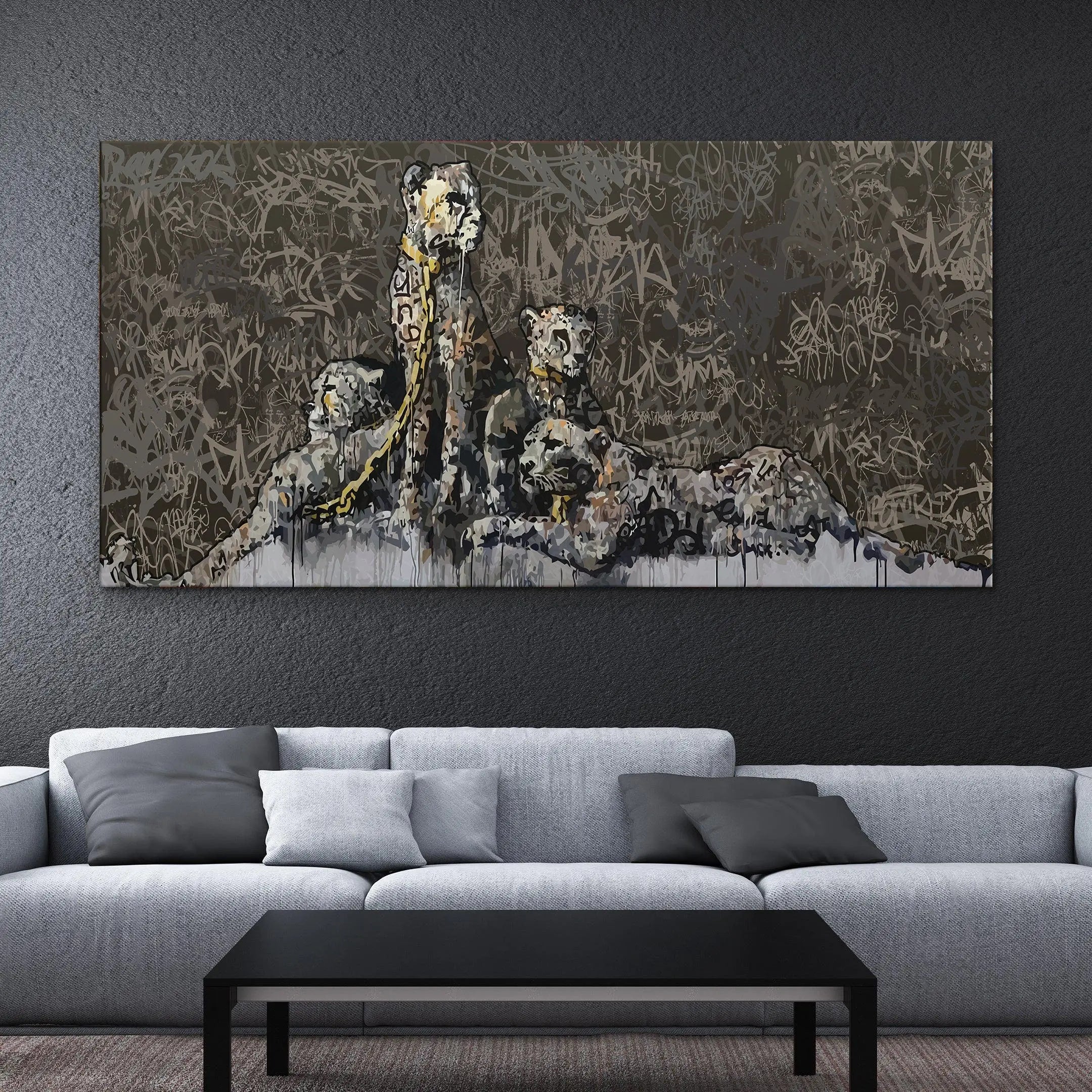 Cheetah by Banksy Canvas Wall Art | Poster Print Canvastoria