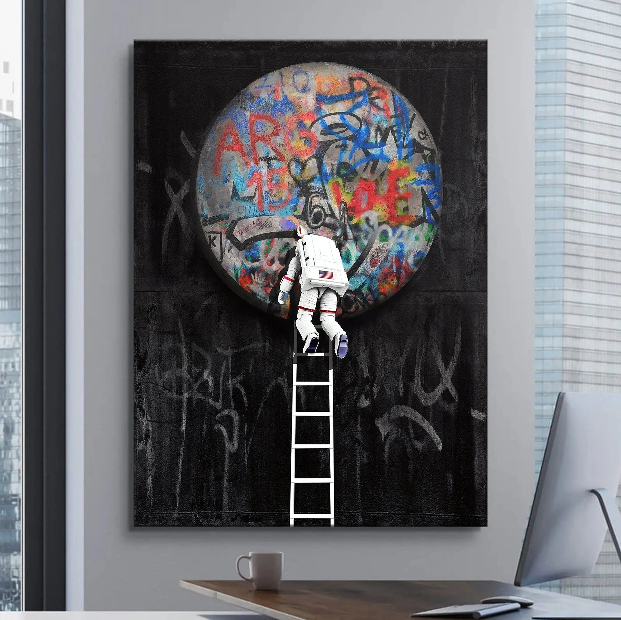 Astro 'Tag Moon' Canvas Wall Art | Poster Print Canvastoria