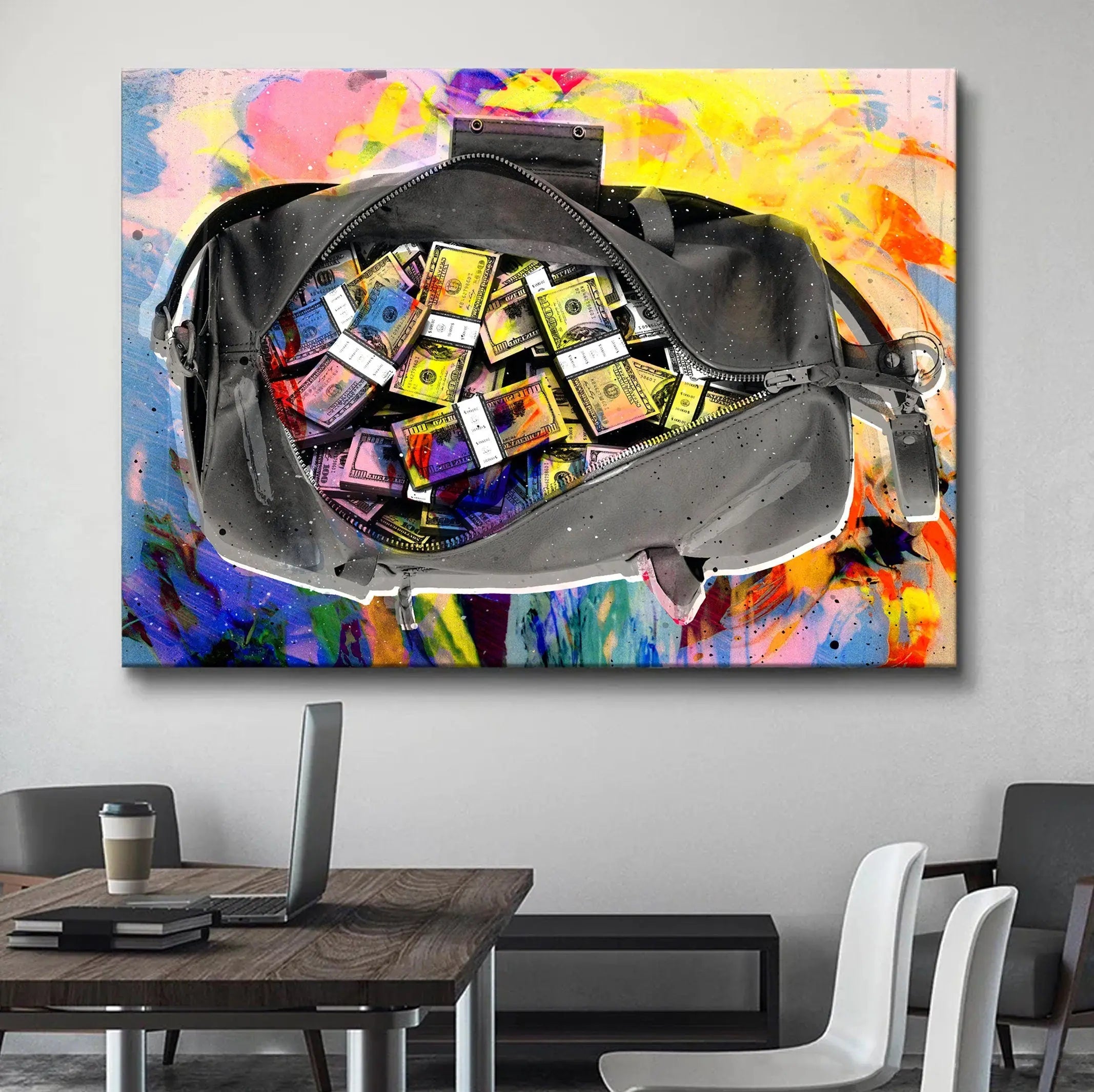 Secure the Money Bag Canvas Wall Art | Poster Print Canvastoria