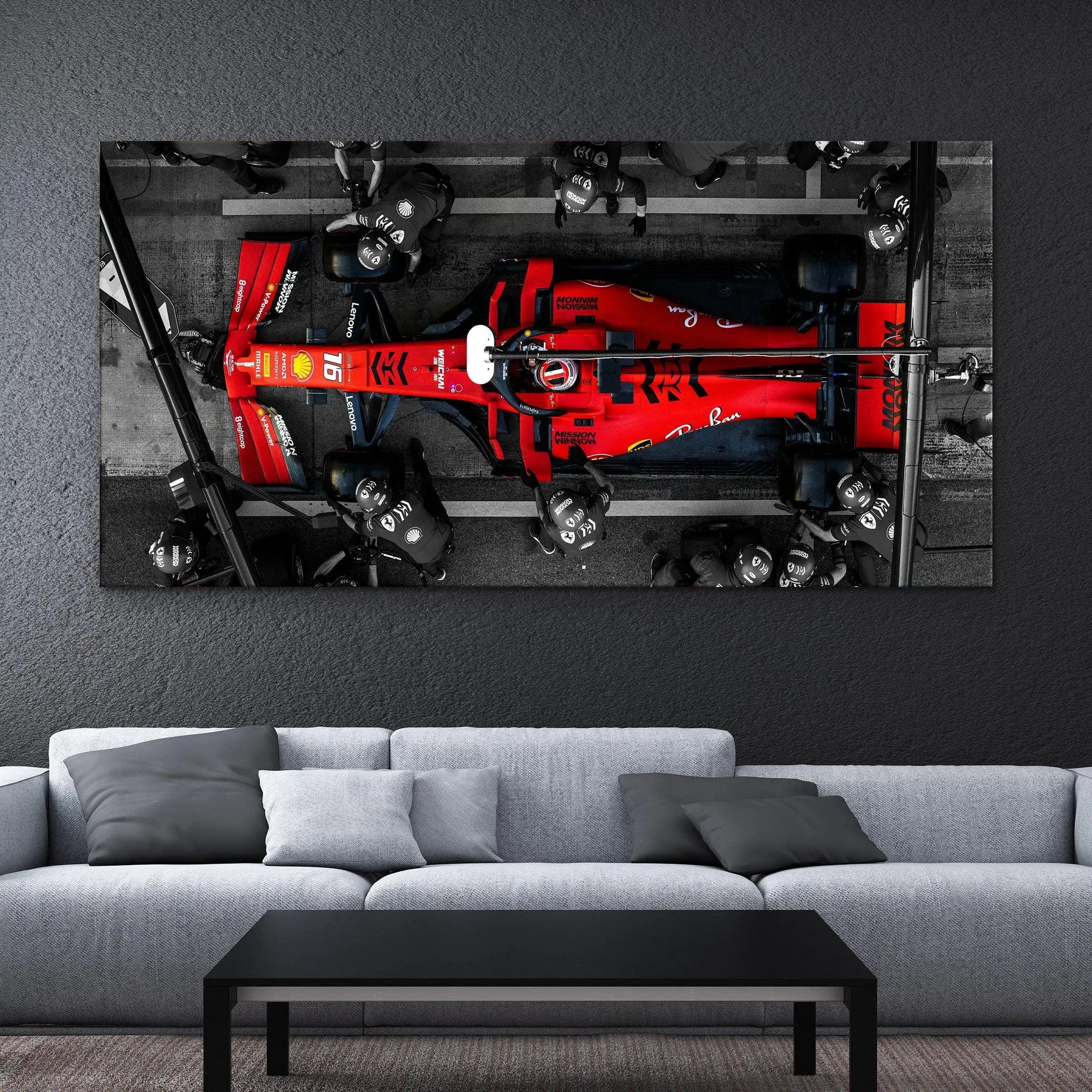 Formula F1 Ferrari 'Pit Stop' Canvas Wall Art | Poster Print Canvastoria