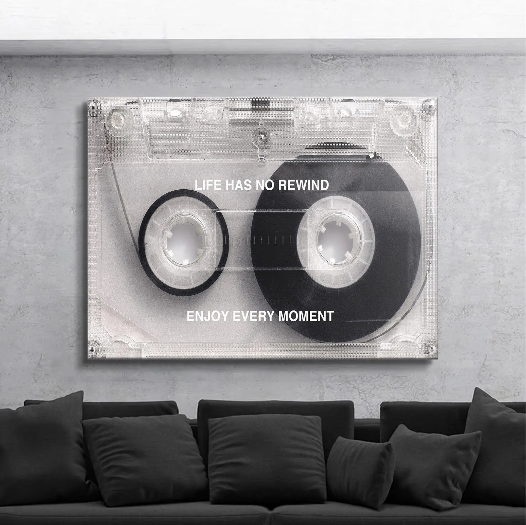 Life Has No Rewind Cassette Canvas Wall Art | Poster Print - Canvastoria