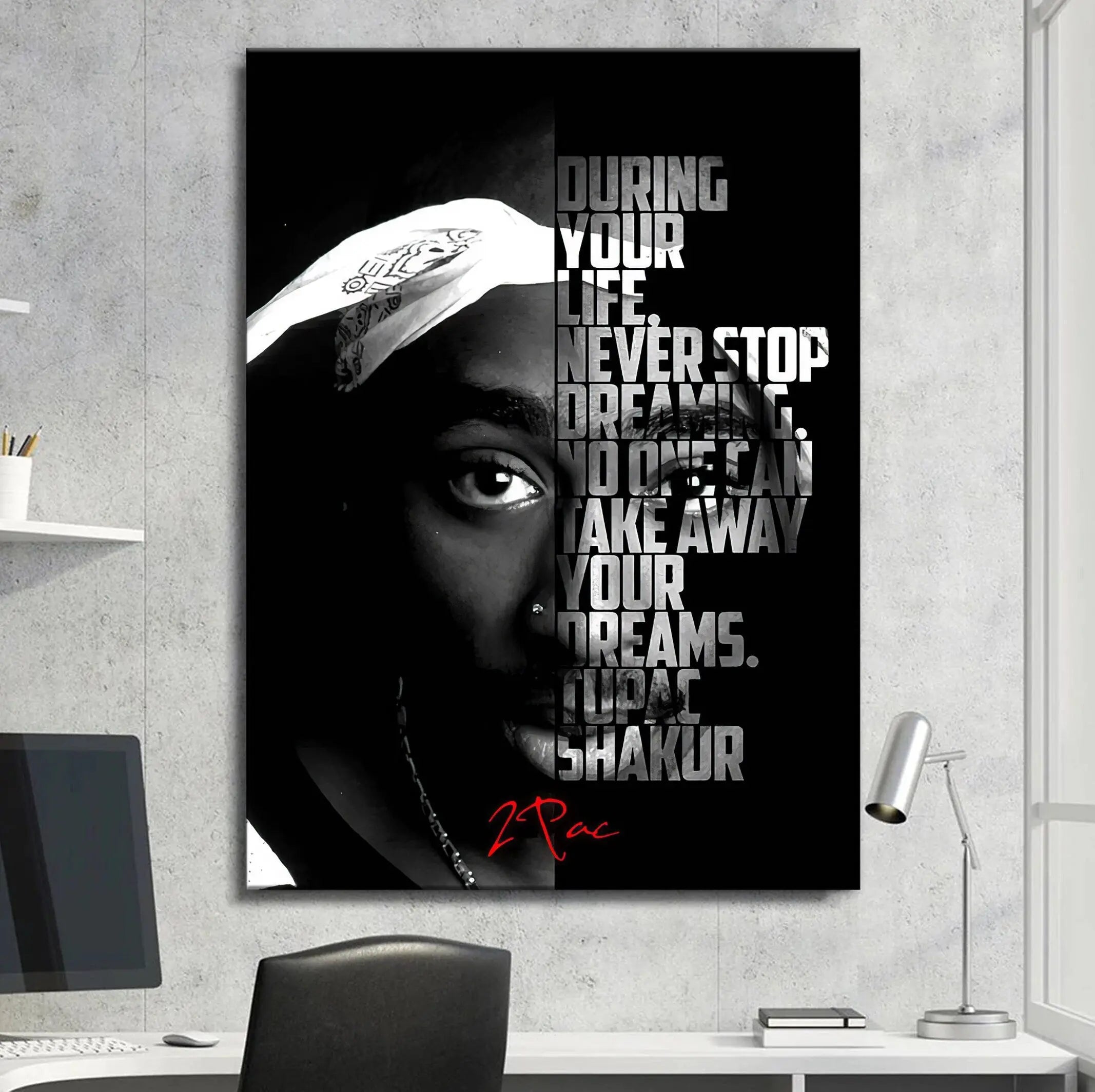 Never Stop Dreaming - 2Pac Canvas Wall Art | Poster Print - Canvastoria