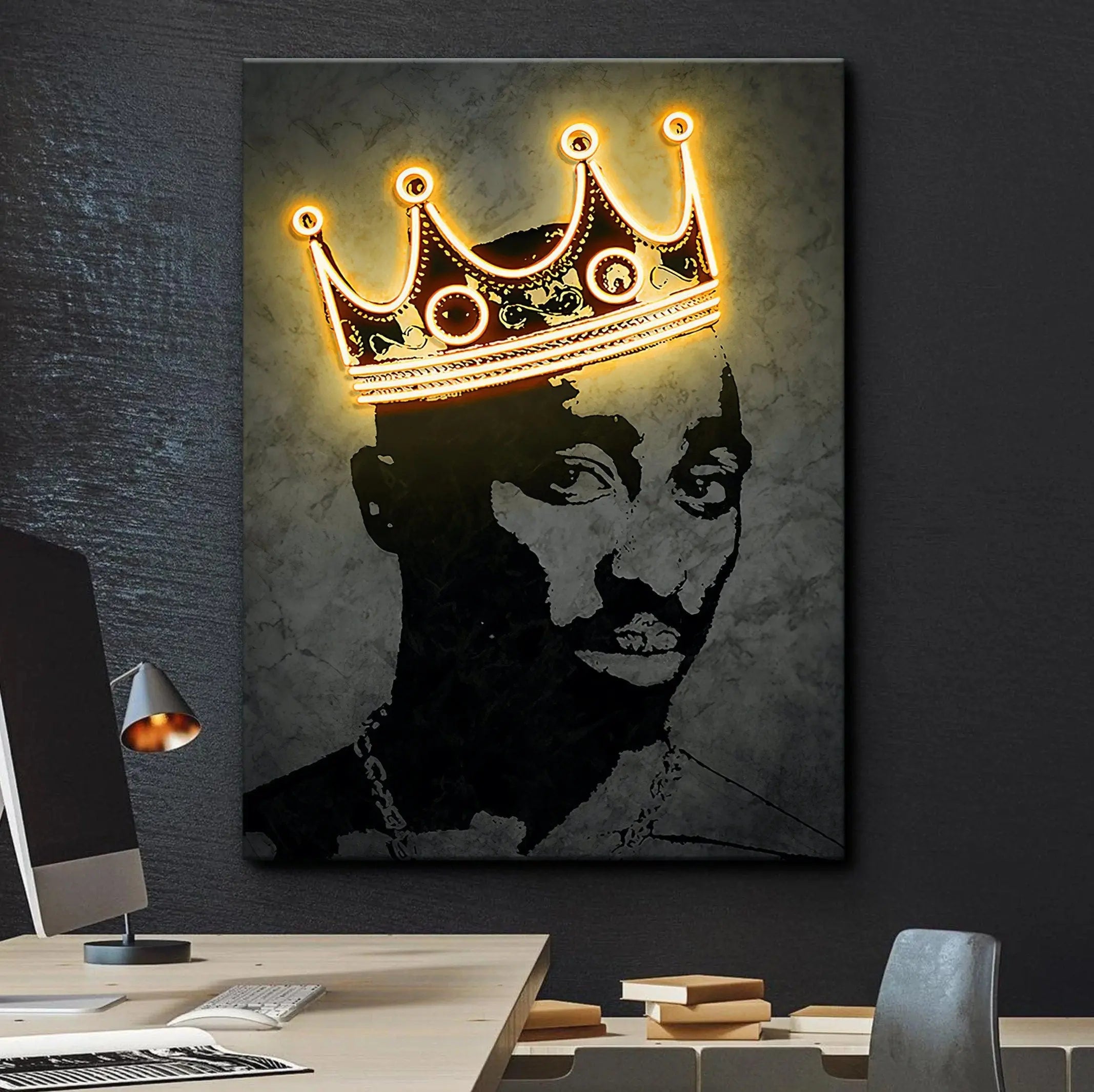 2Pac King Krown Canvas Wall Art | Poster Print - Canvastoria