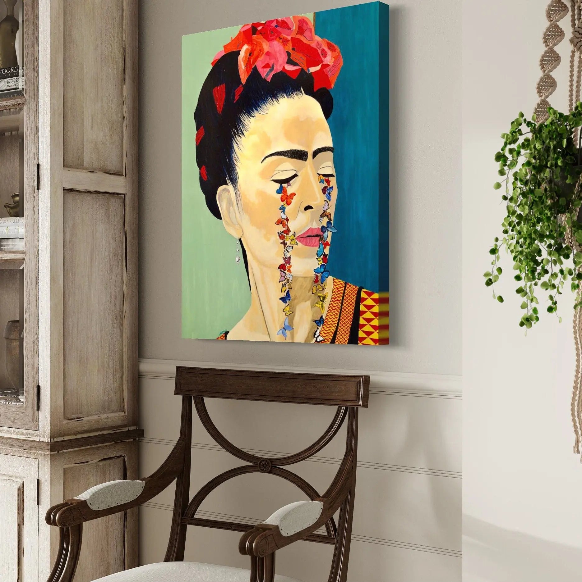 Frida Kahlo - Butterfly Cry Canvas Wall Art | Poster Print - Canvastoria