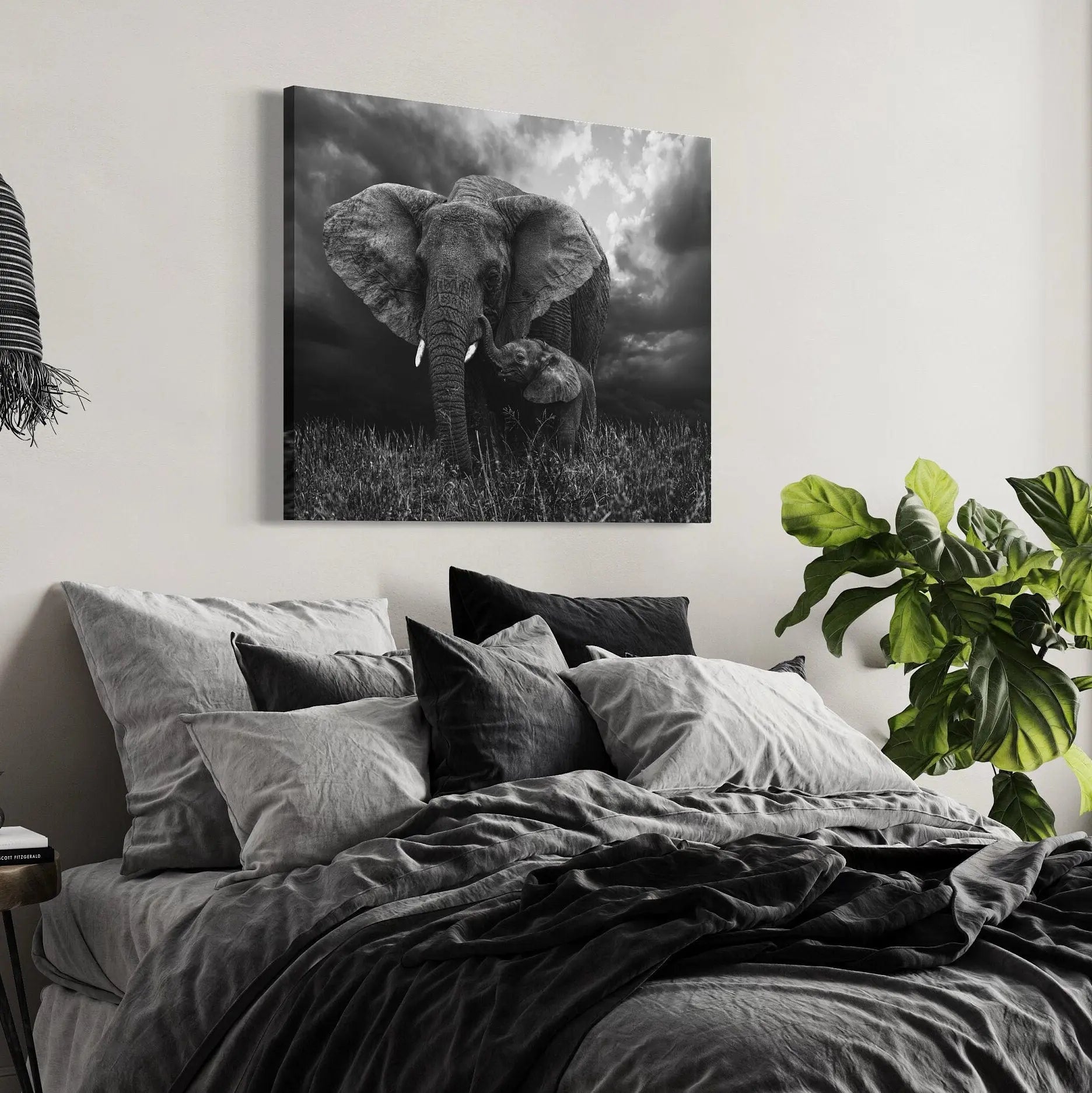 Baby Elephant Canvas Wall Art | Poster Print Canvastoria