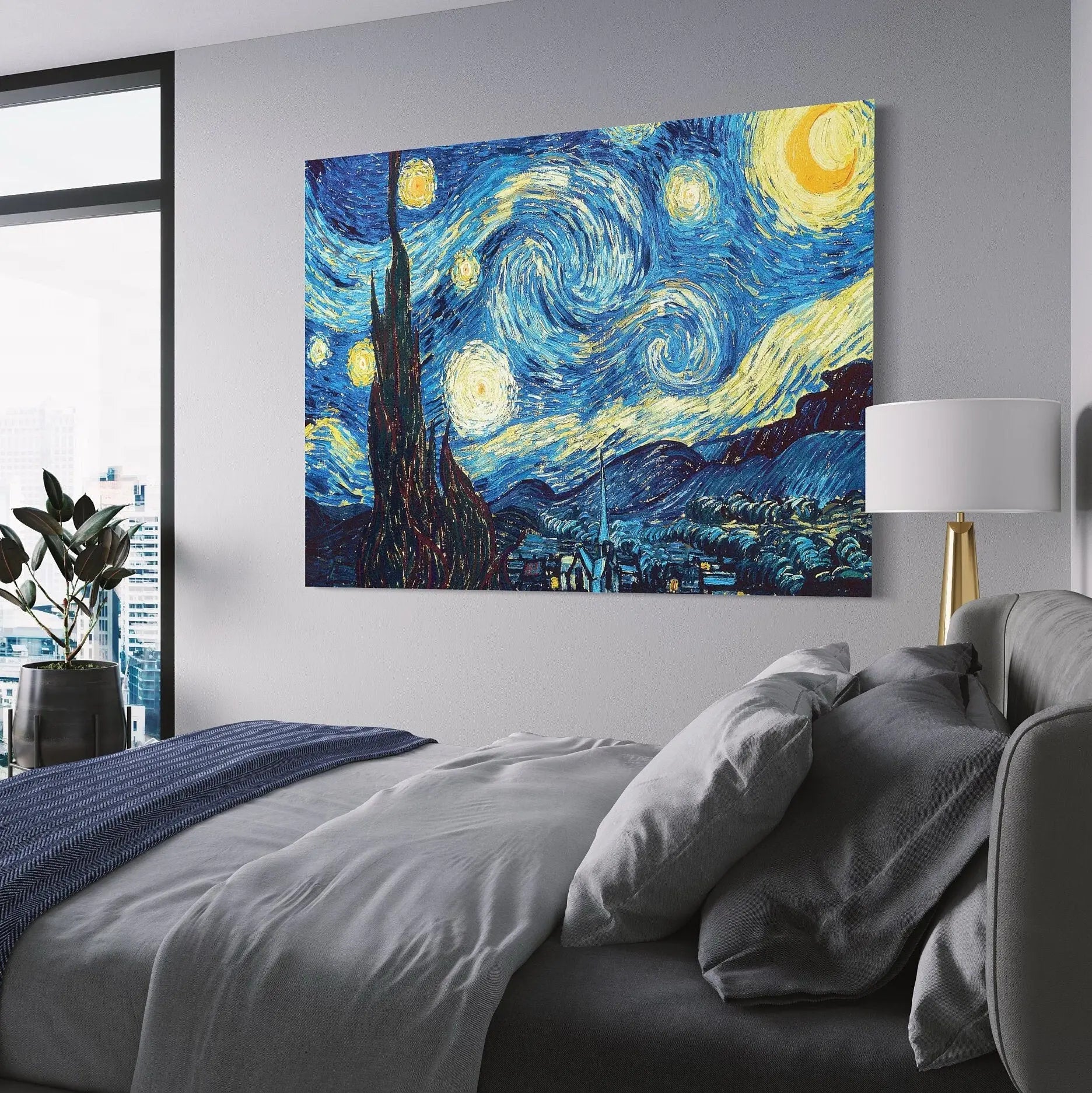 Vincent van Gogh 'The Starry Night' Canvas Wall Art | Poster Print - Canvastoria