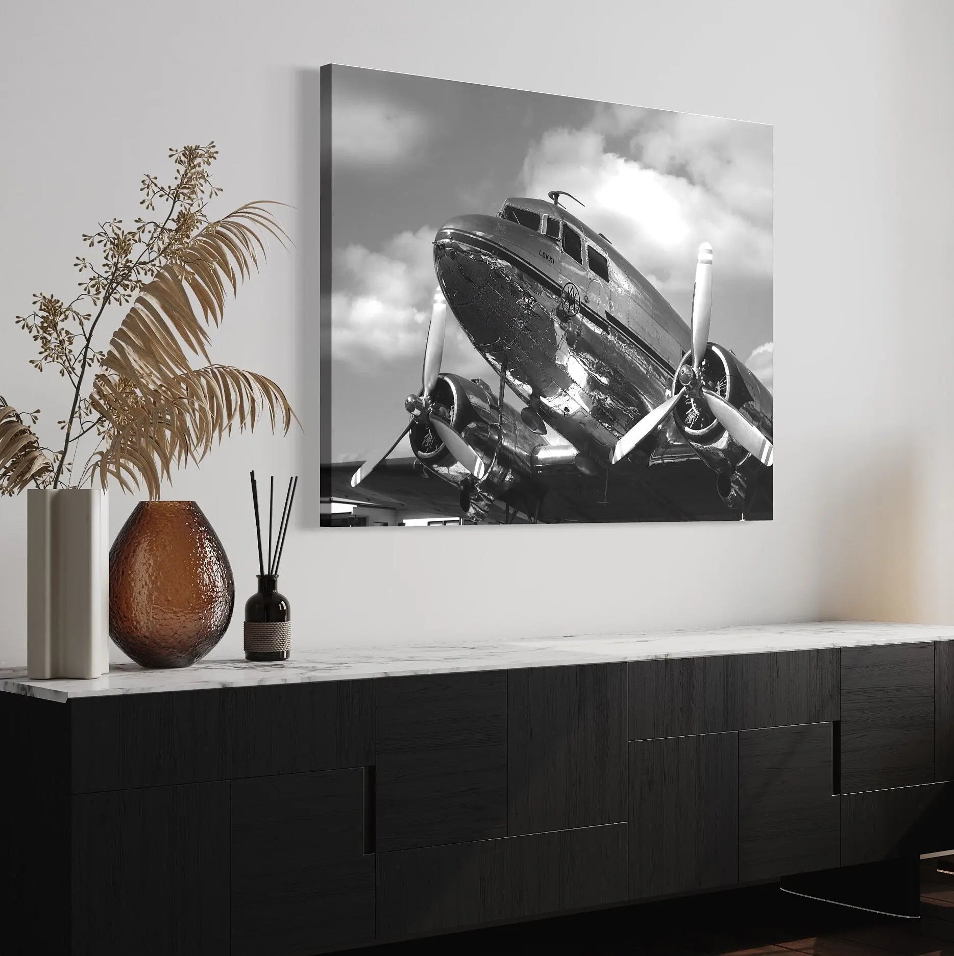 Douglas DC-3 Aircraft Canvas Wall Art | Poster Print Canvastoria