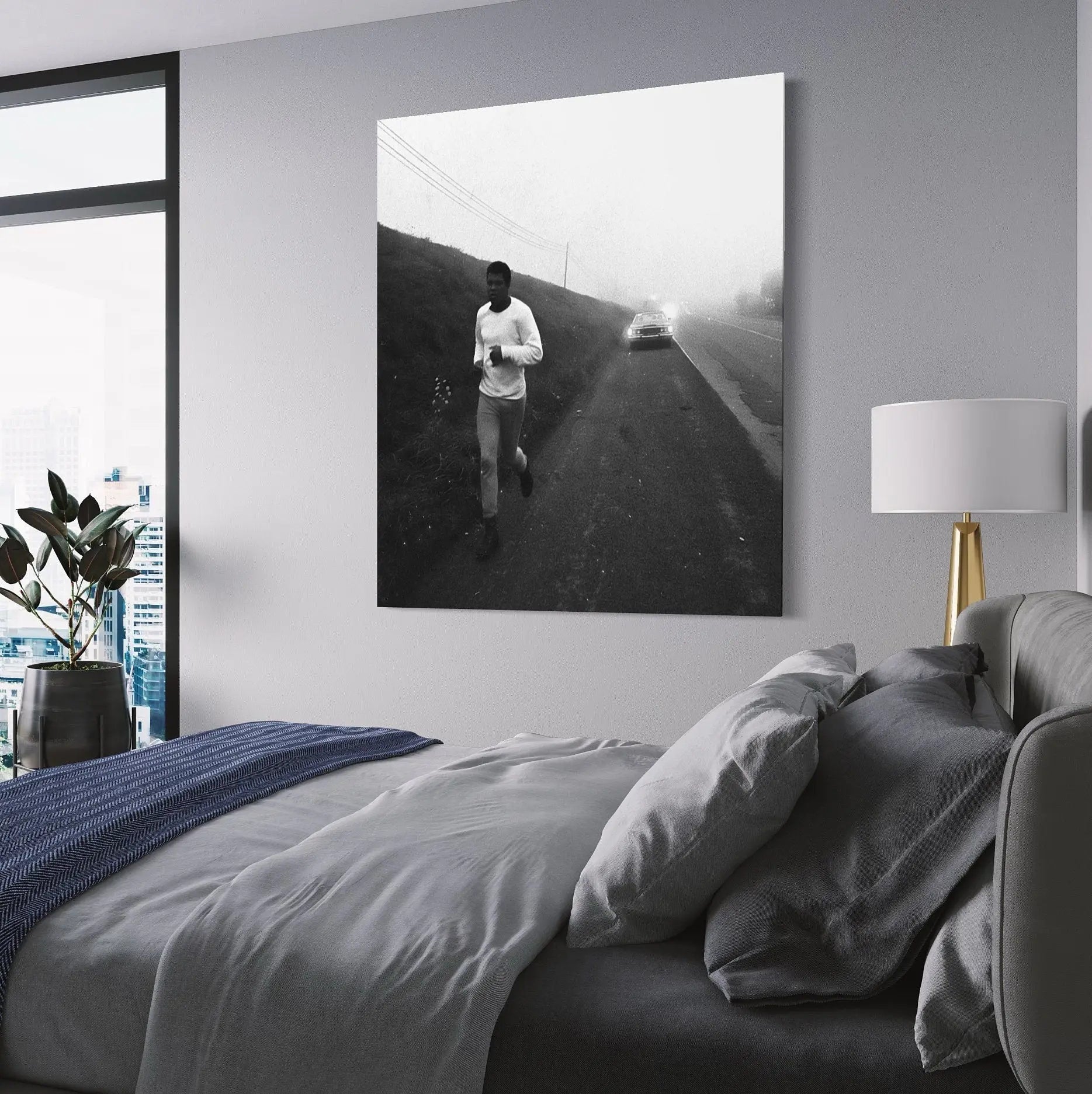 Muhammad Ali 'Running Along The Side' Canvas Wall Art | Poster Print Canvastoria