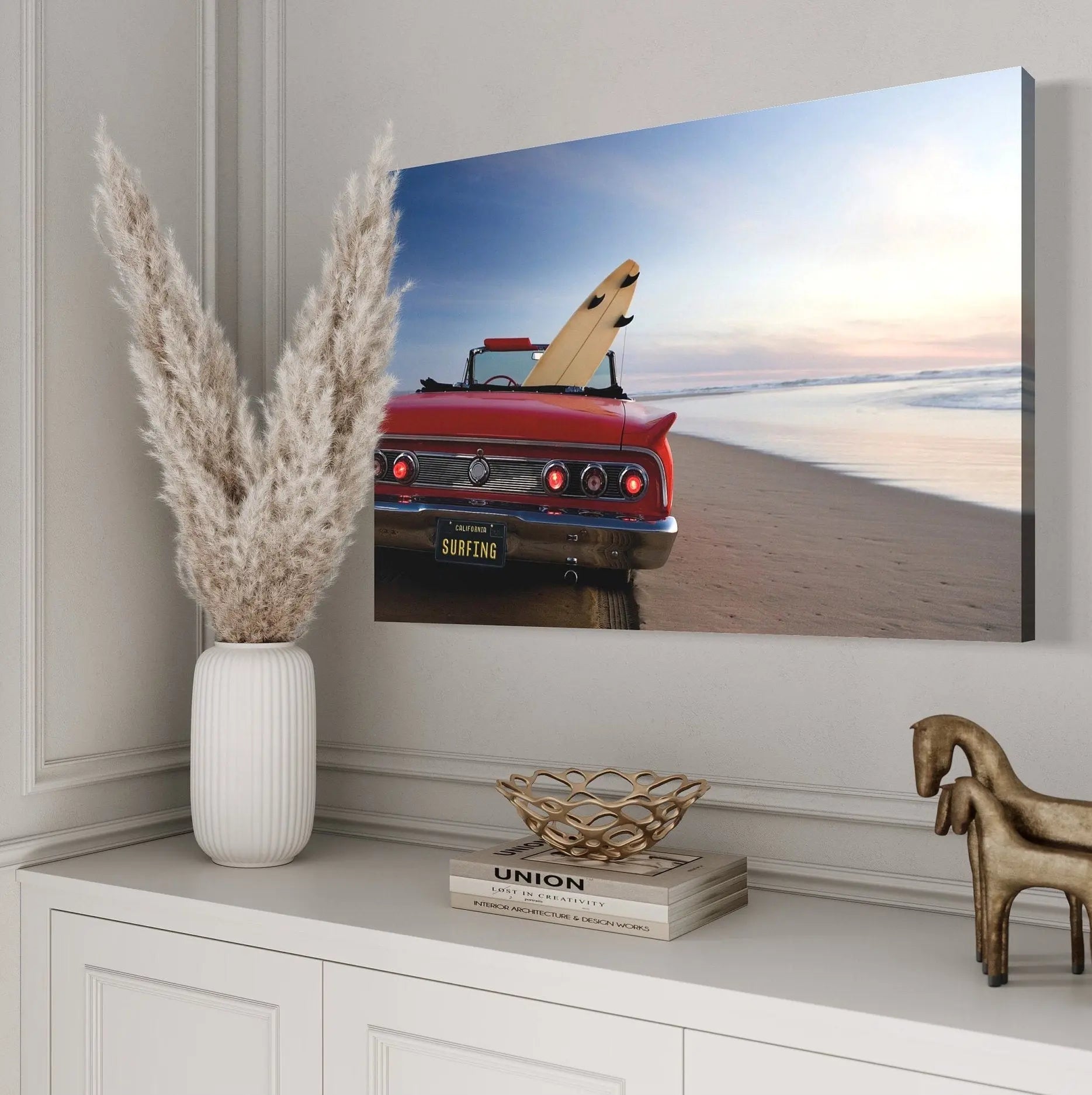 Vintage Surf and Car Vibes Canvas Wall Art | Poster Print - Canvastoria