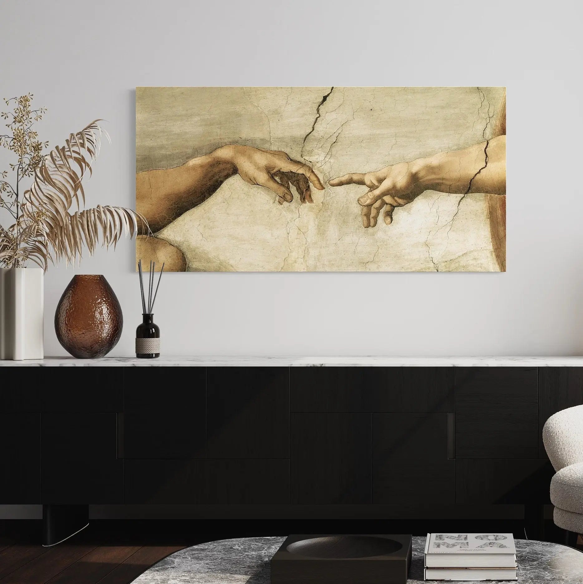 Michelangelo ‘Creation Of Adam’ Hands Canvas Wall Art | Poster Print - Canvastoria