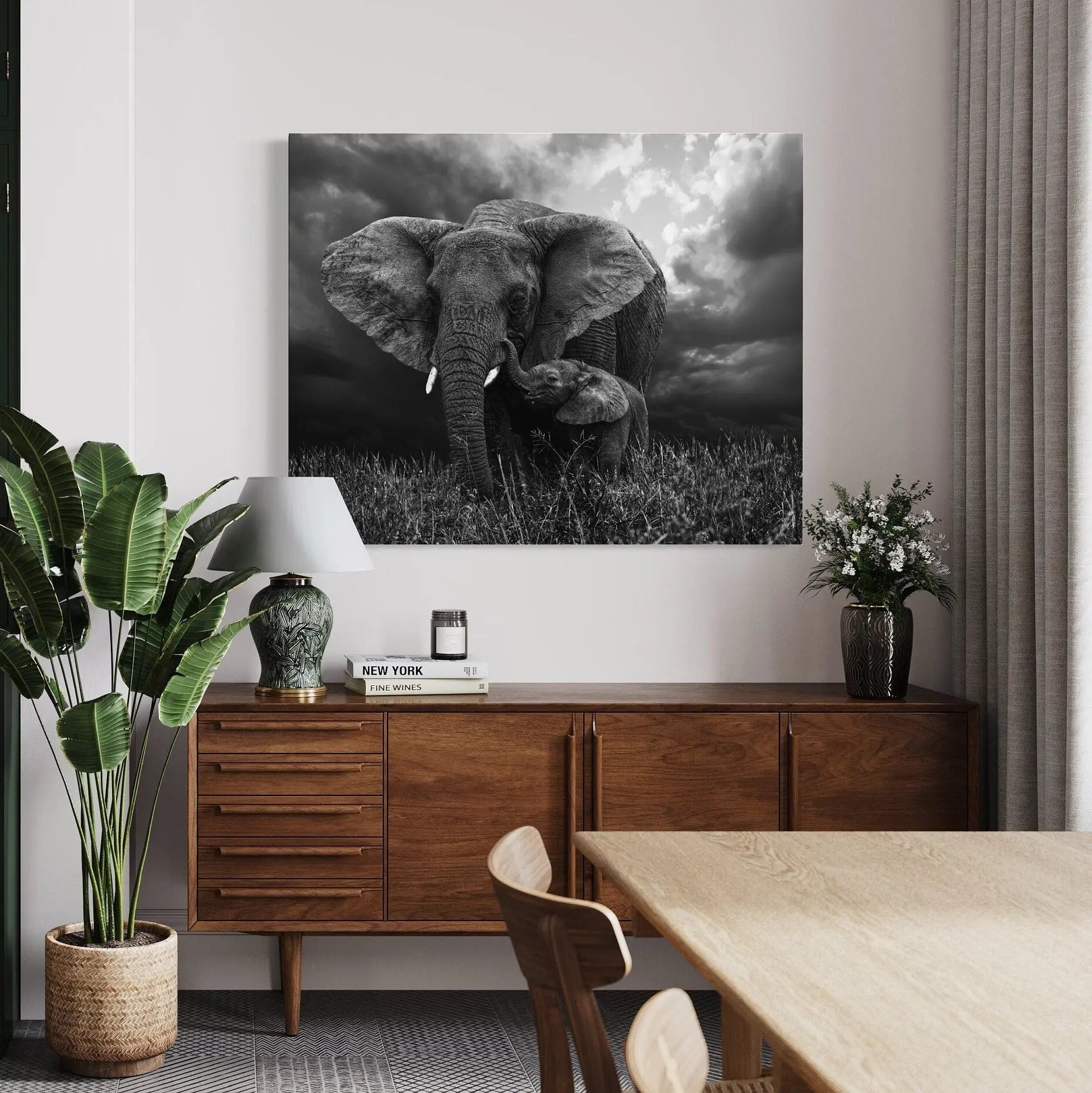 Baby Elephant Canvas Wall Art | Poster Print Canvastoria