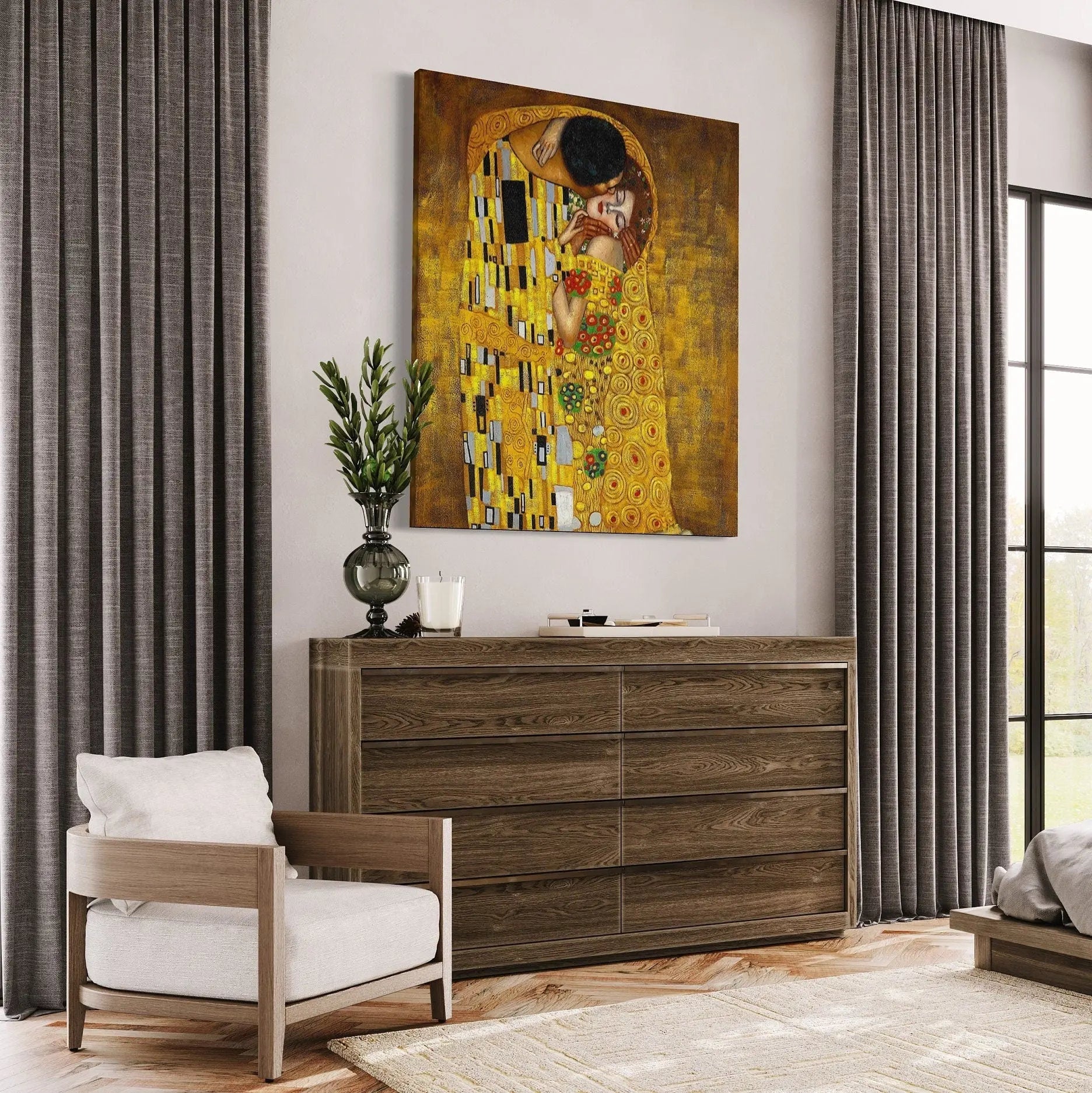 The Kiss Painting by Gustav Klimt (1908) Canvas Wall Art | Poster Print Canvastoria
