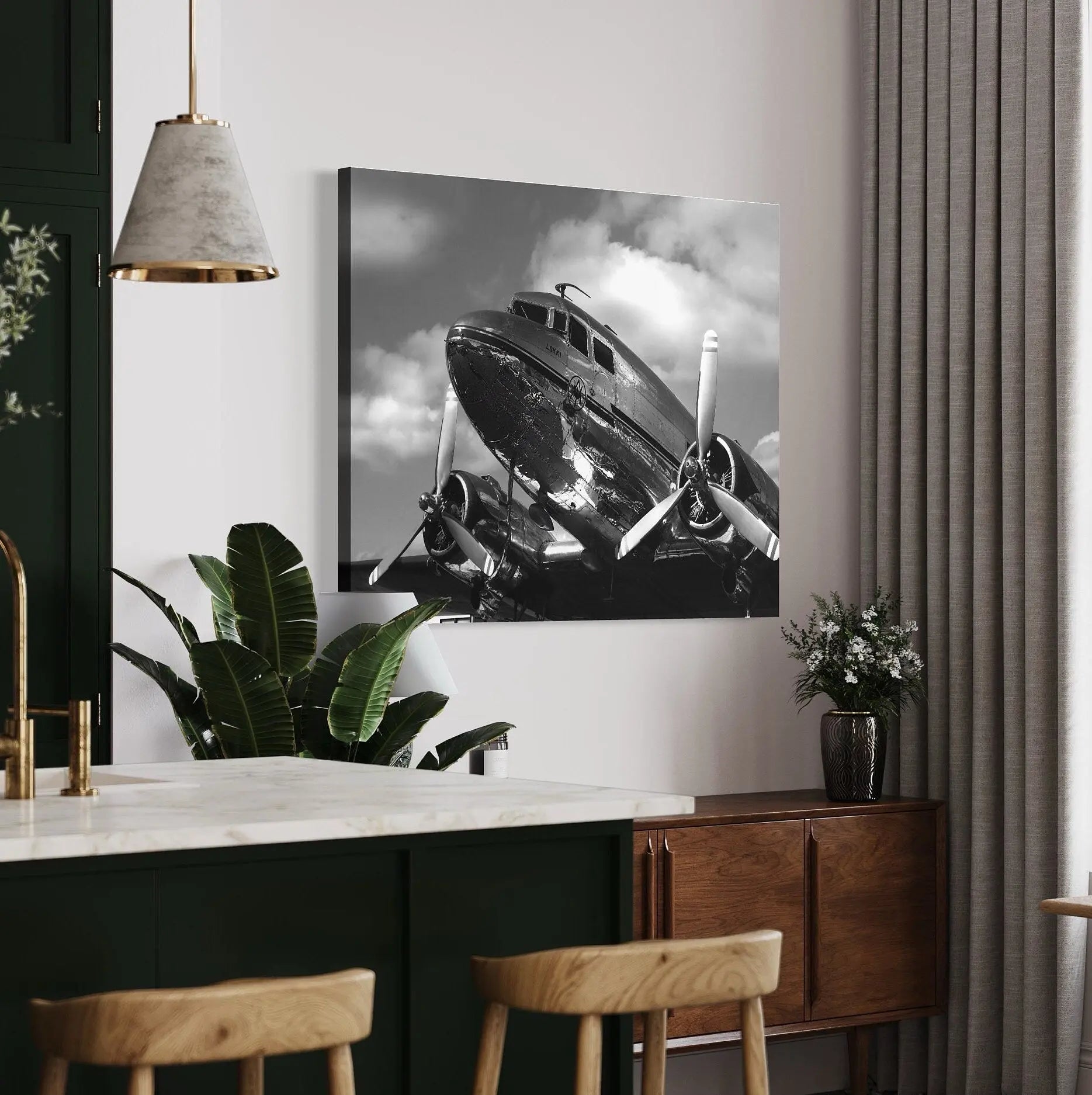 Douglas DC-3 Aircraft Canvas Wall Art | Poster Print Canvastoria