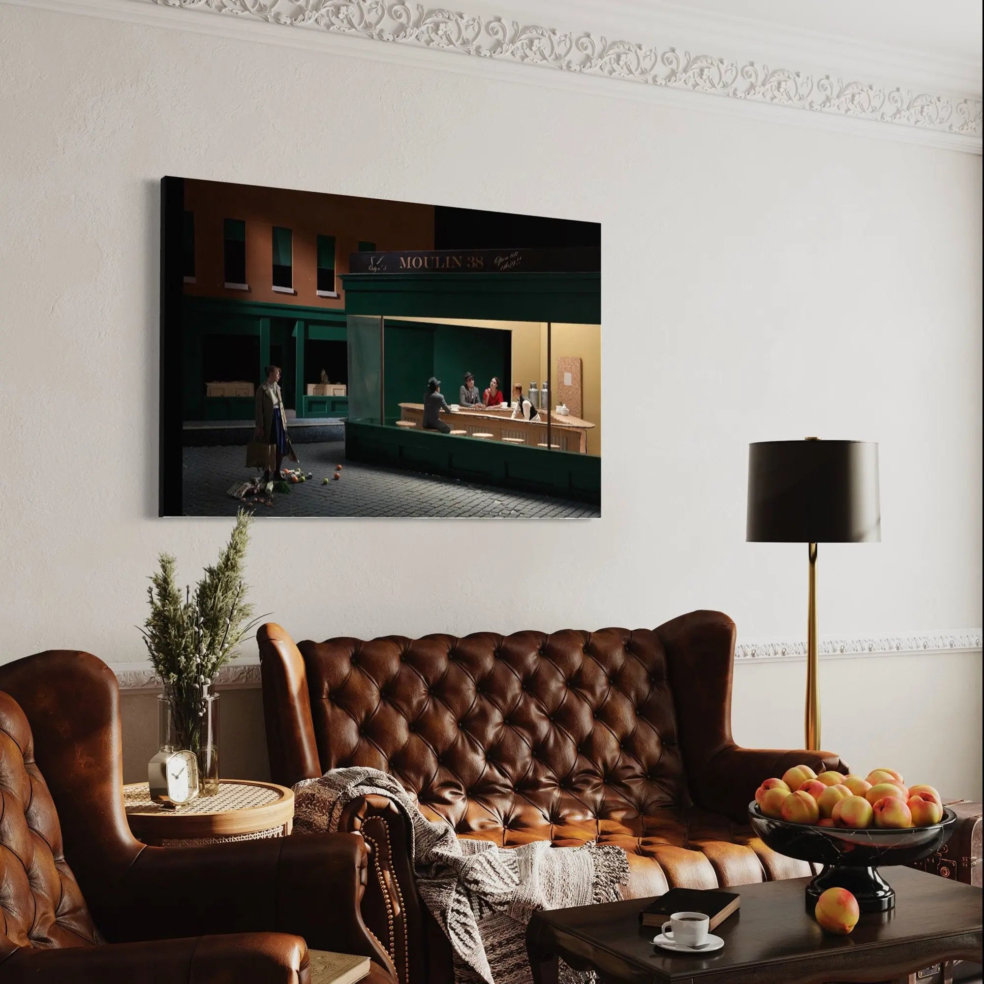 Nicolas Velter 'Moulin 38 Nighthawks' Canvas Wall Art | Poster Print Canvastoria