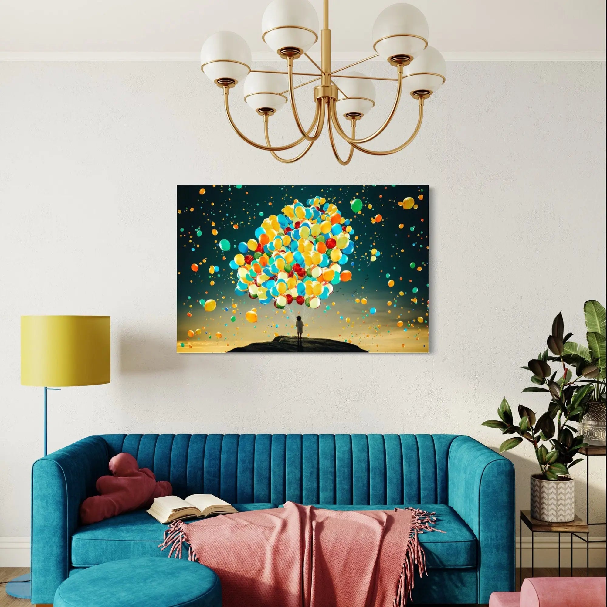 Rainbow Balloons Canvas Wall Art | Poster Print - Canvastoria