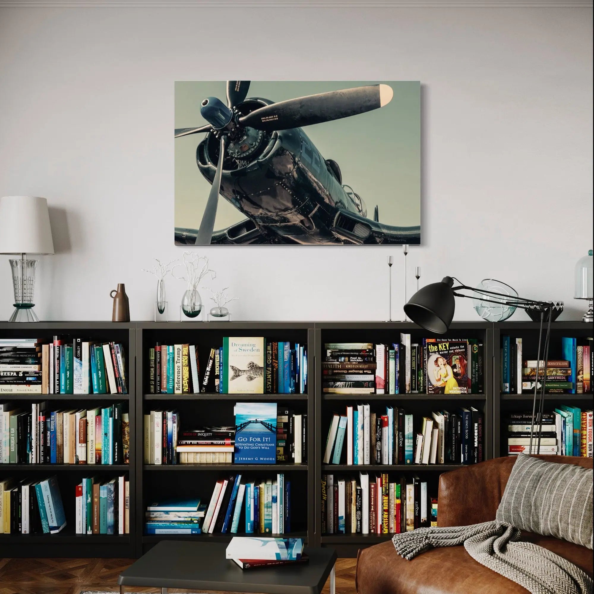 Warplane Propeller Head Canvas Wall Art | Poster Print Canvastoria