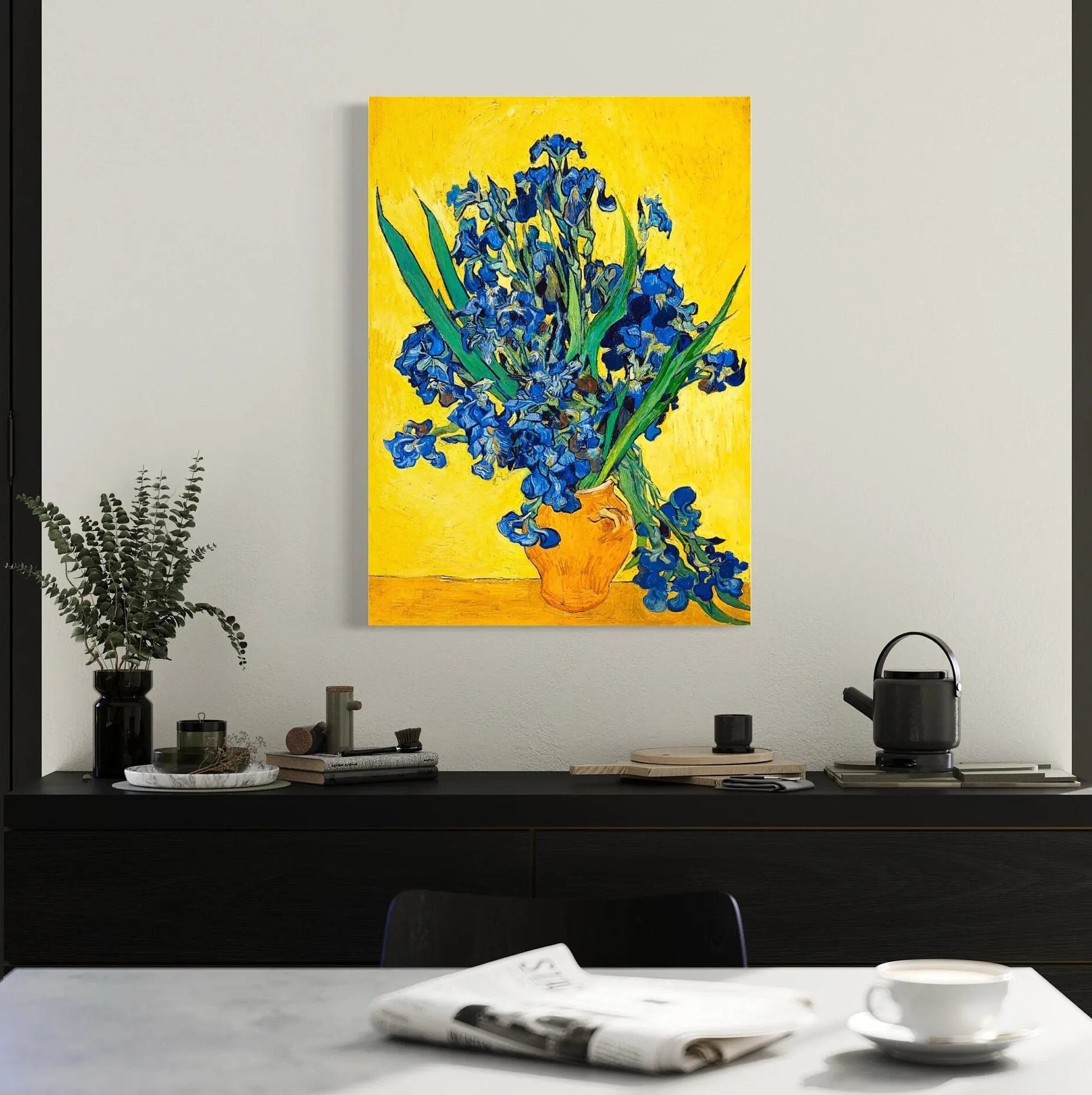Vincent van Gogh 'Irises in a Vase' 1890 Canvas Wall Art | Poster Print - Canvastoria