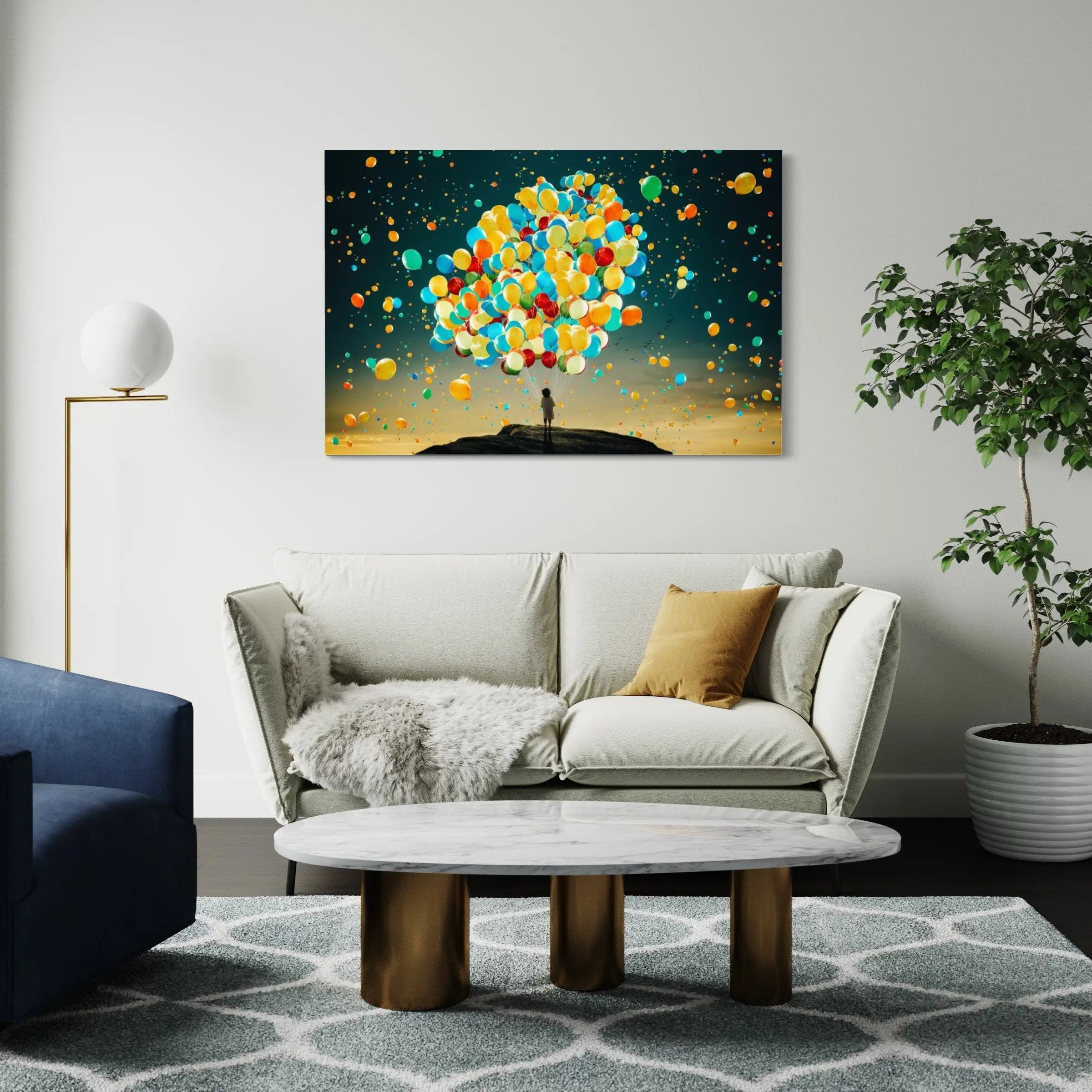 Rainbow Balloons Canvas Wall Art | Poster Print - Canvastoria
