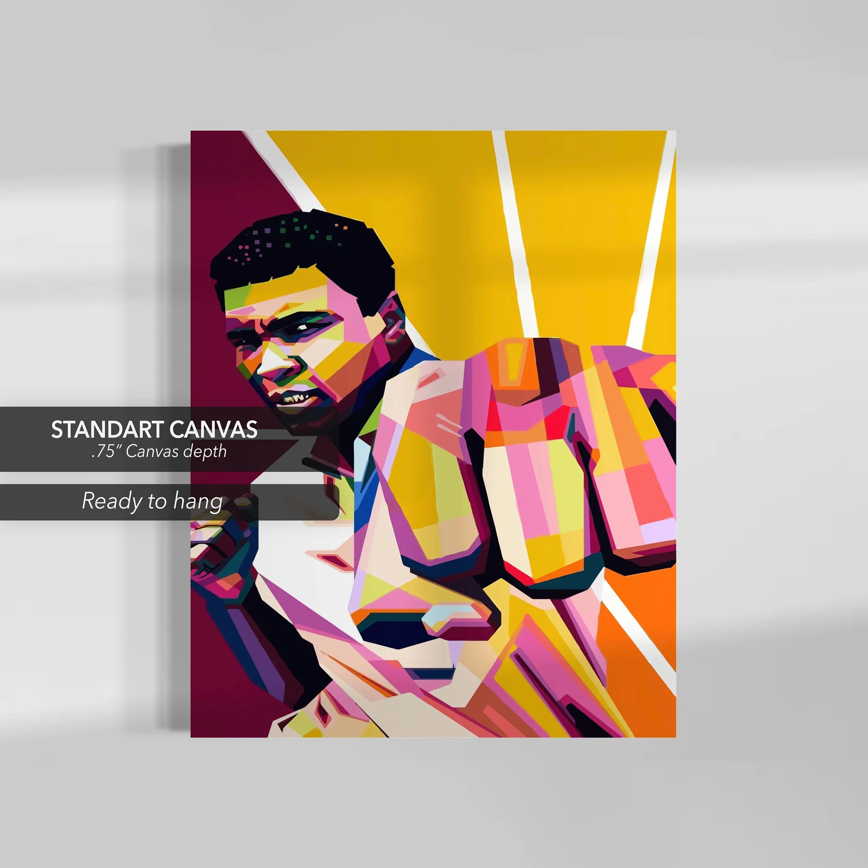 Muhammad Ali ’Kick Wpap Art Colors’ Canvas Wall Art | Poster Print - Canvastoria