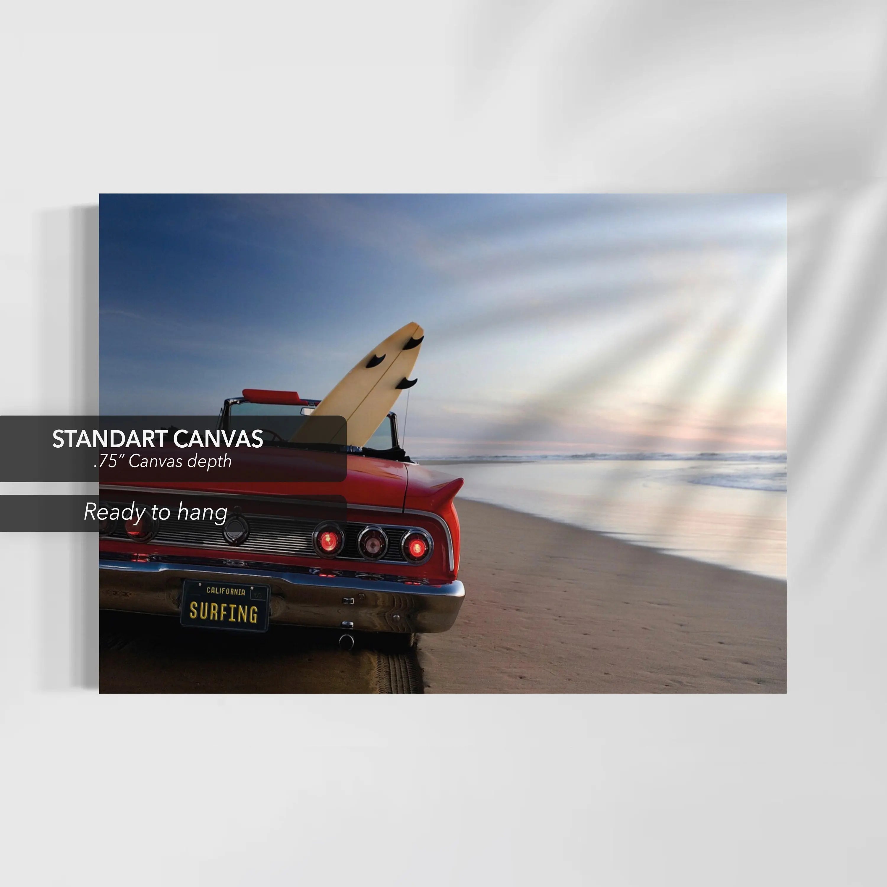 Vintage Surf and Car Vibes Canvas Wall Art | Poster Print - Canvastoria