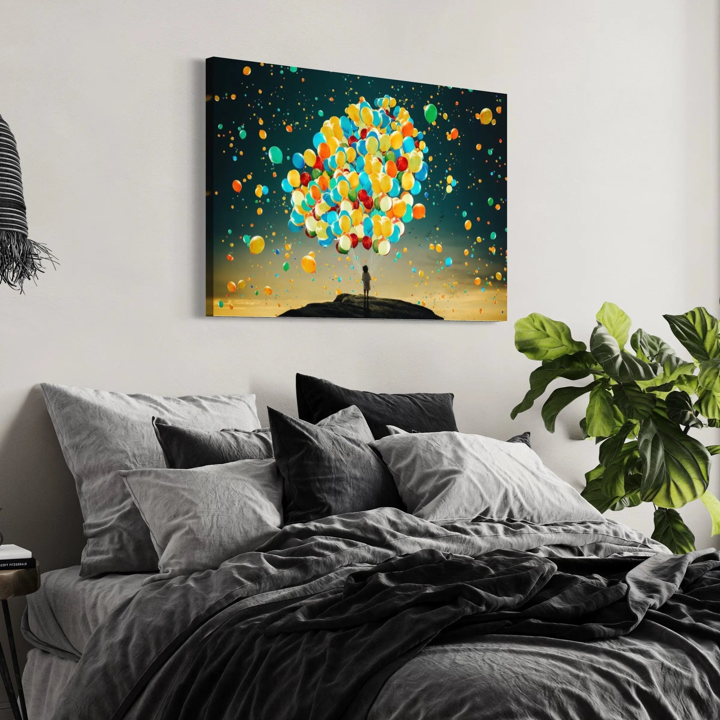 Rainbow Balloons Canvas Wall Art | Poster Print - Canvastoria