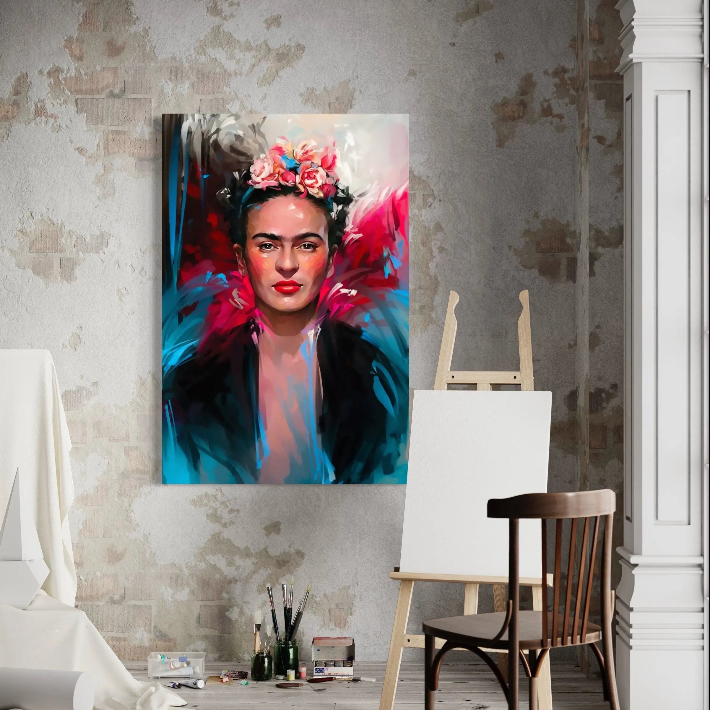 Frida Kahlo ’Bunch of Head Flowers’ Canvas Wall Art | Poster Print Canvastoria