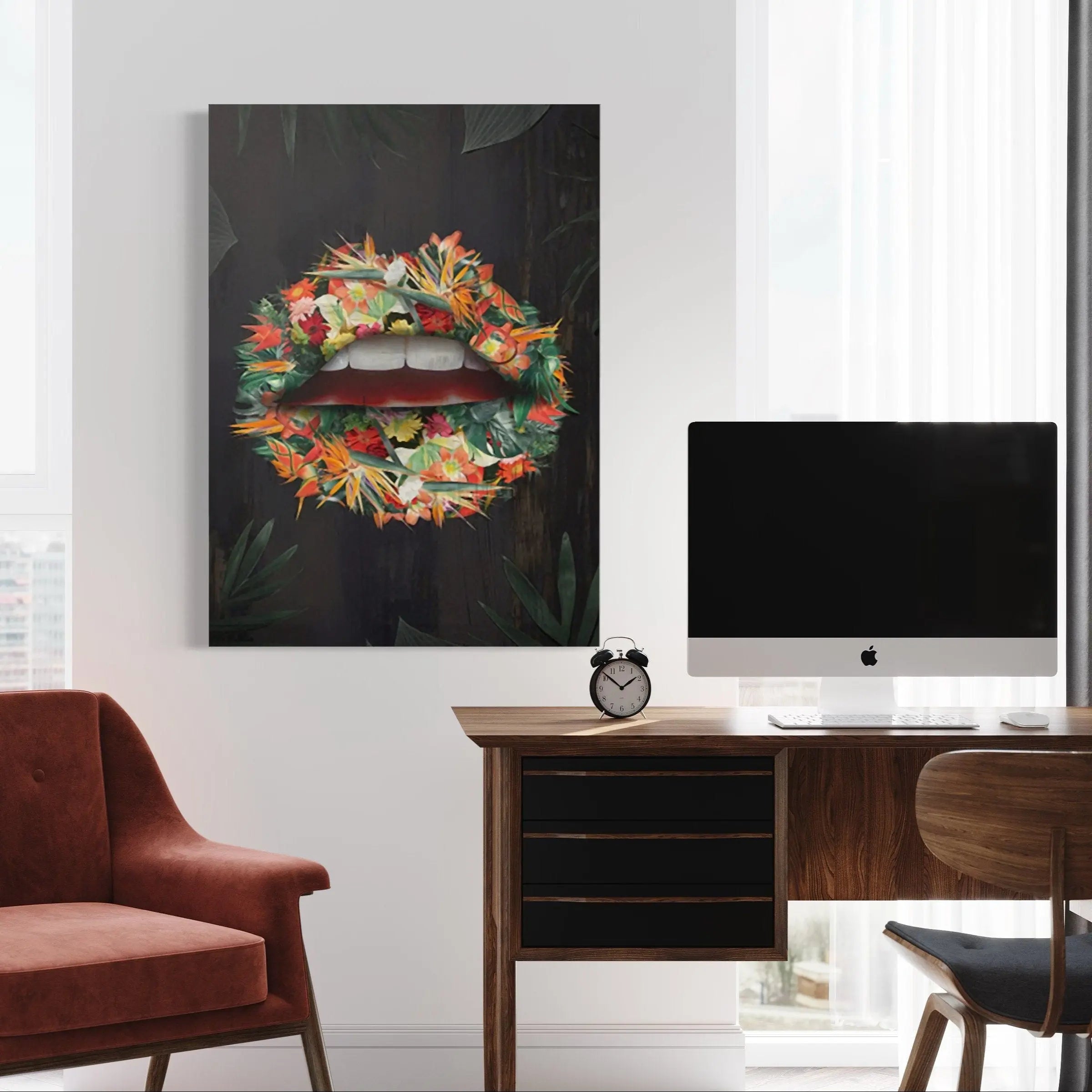 Fresh Flower Lips Canvas Wall Art | Poster Print Canvastoria