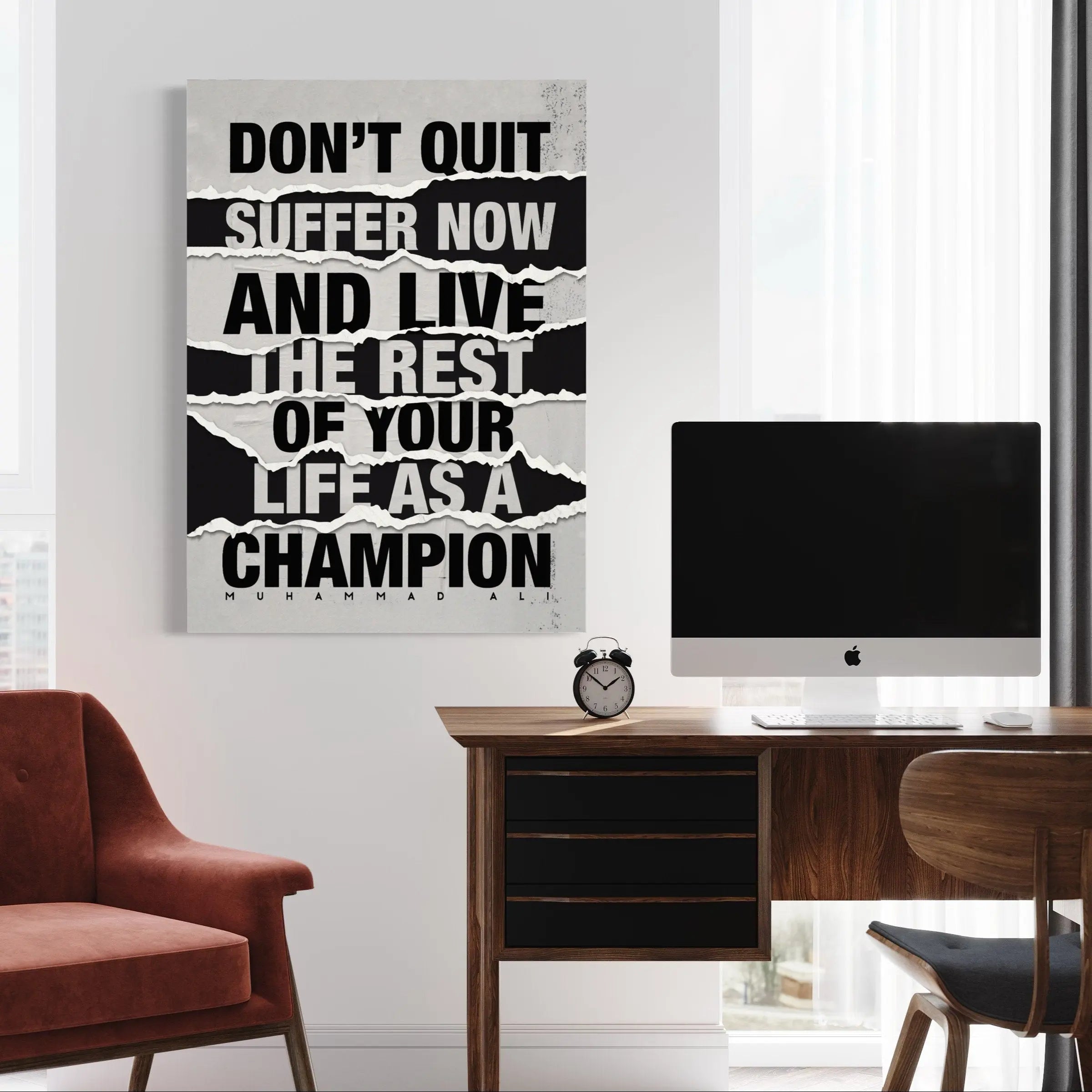 Muhammad Ali 'Don't Quit' Canvas Wall Art | Poster Print Canvastoria
