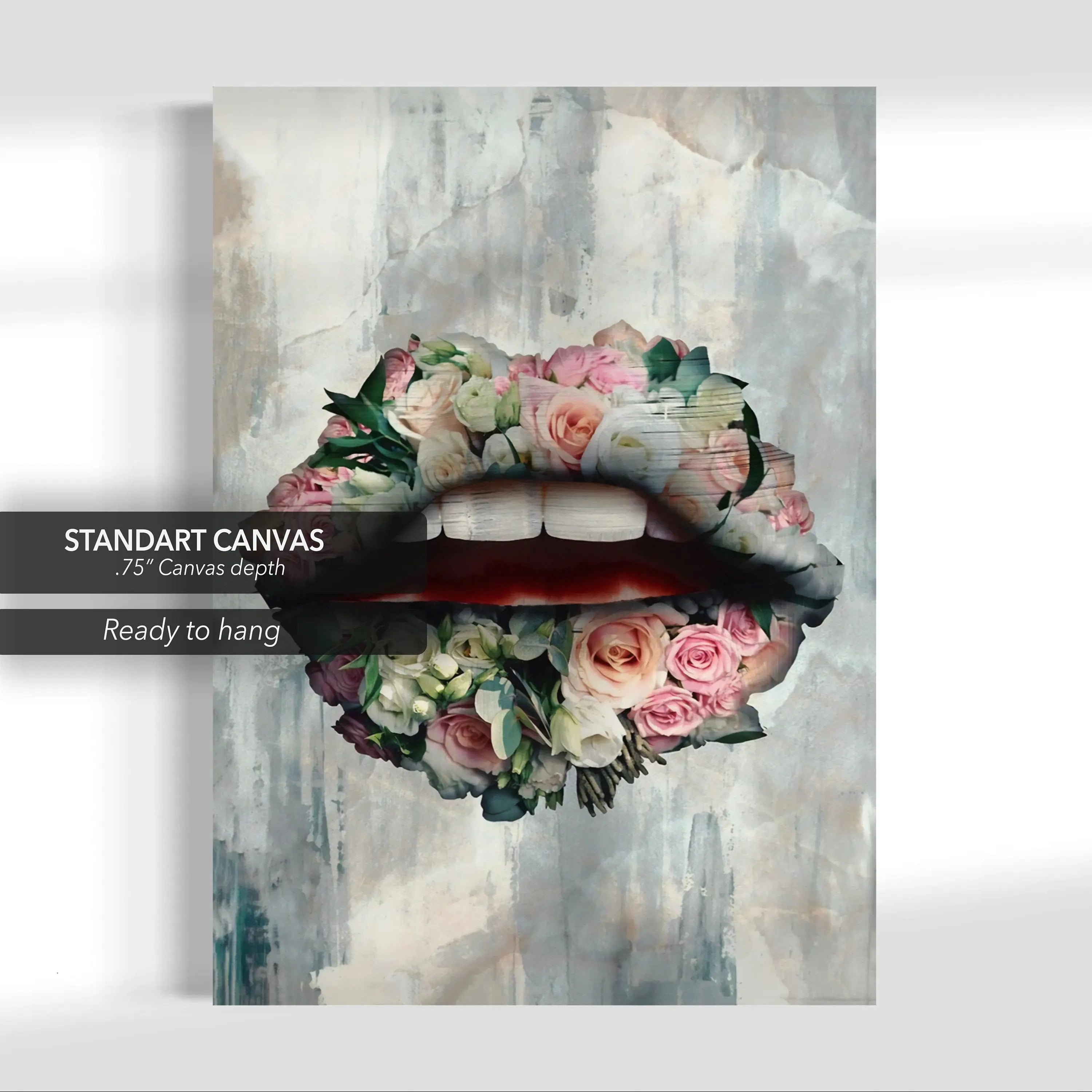 Beauty Bouquet Lips Canvas Wall Art | Poster Print Canvastoria