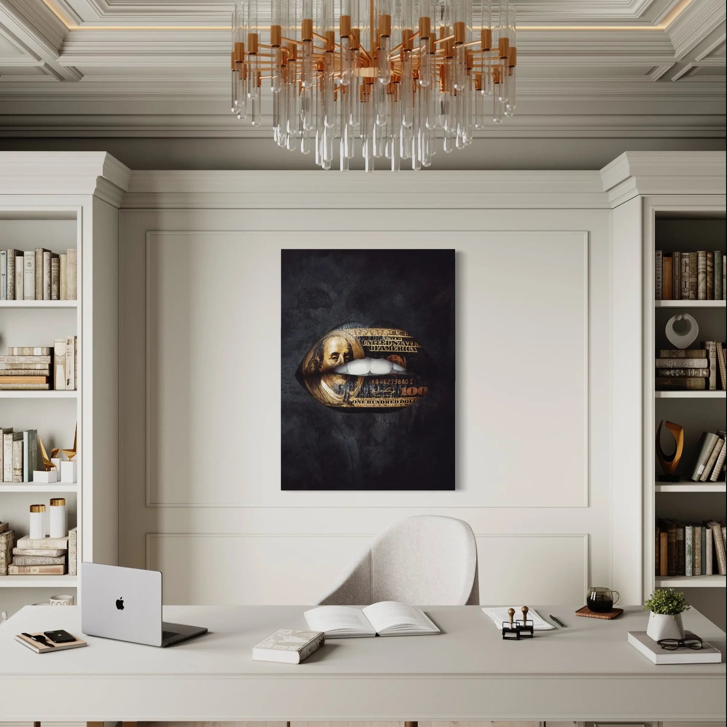 Gold Standart Lips Canvas Wall Art | Poster Print Canvastoria